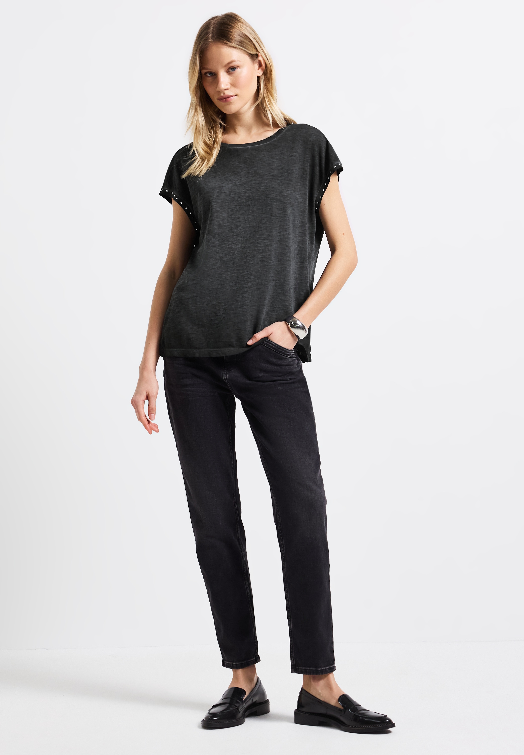 STREET ONE T-Shirt, mit U-Boot-Ausschnitt