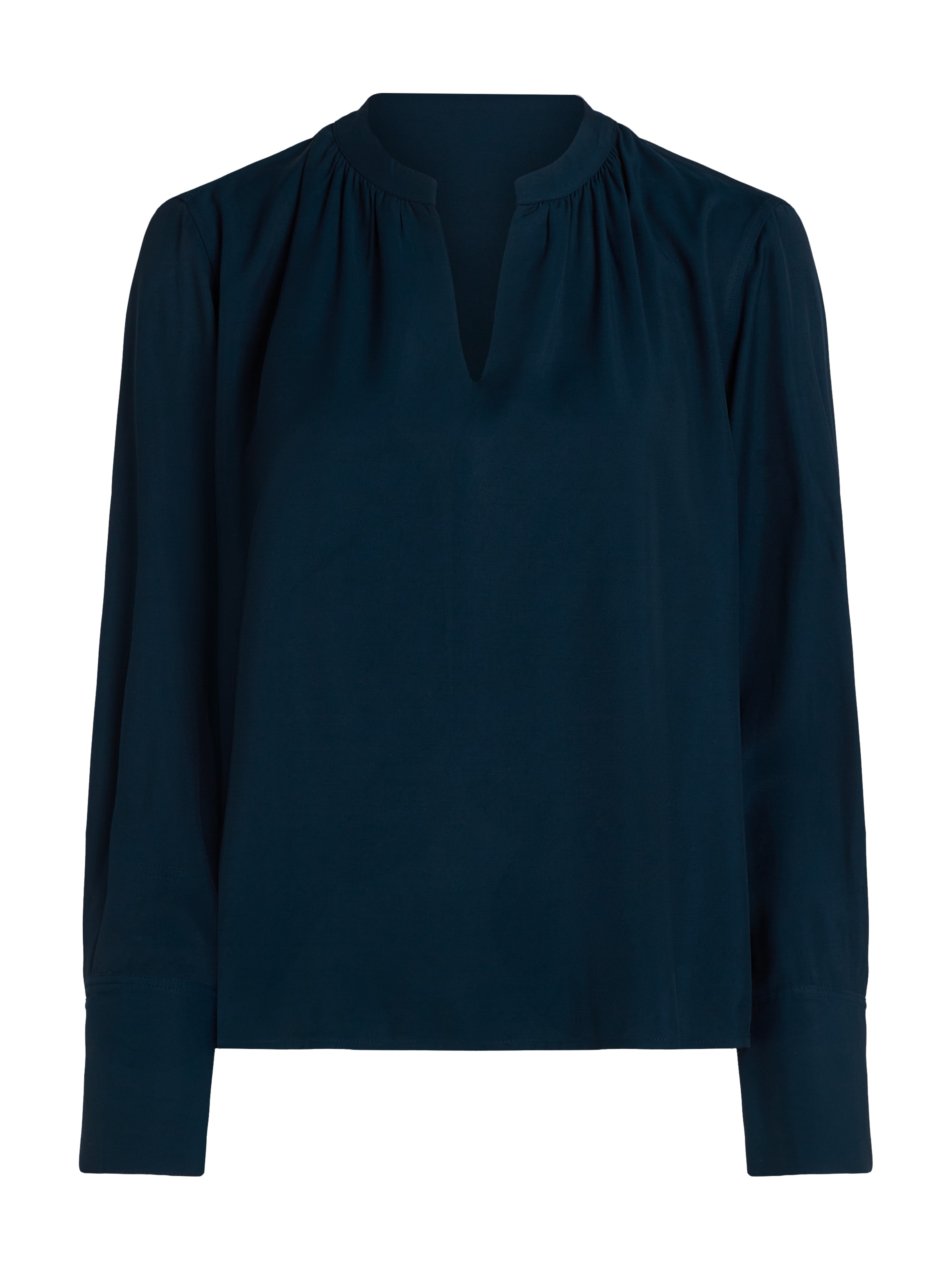 Tommy Hilfiger Langarmbluse »SOFT VIS V NECK LS BLOUSE« mit Raffungen