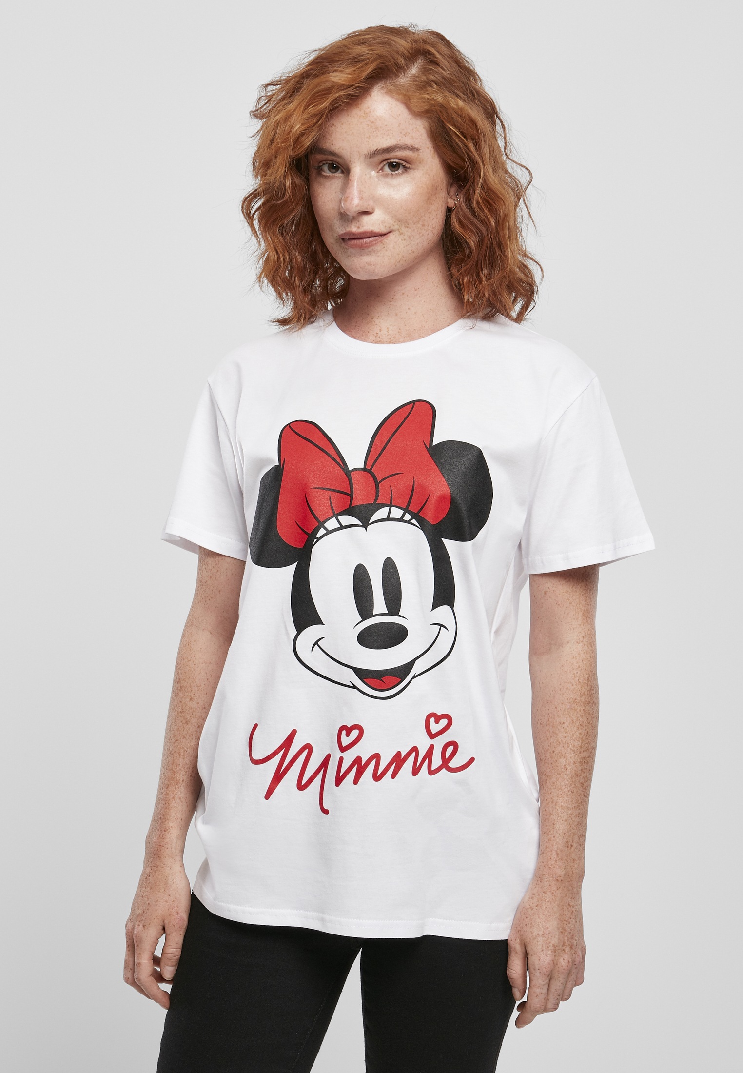 Minnie Mouse Damen Frauen T-Shirt Erwachsene Kurzarm-Shirt Rot