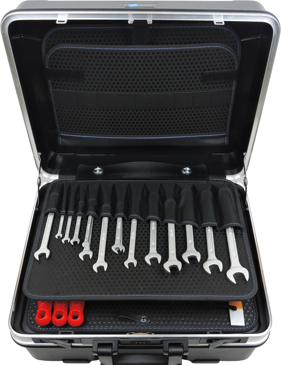 FAMEX Werkzeugset »604-18 - PROFESSIONAL«, Alu-Werkzeugtrolley, Kapazität 30 kg, mit 174-tlg. Steckschlüsselsatz
