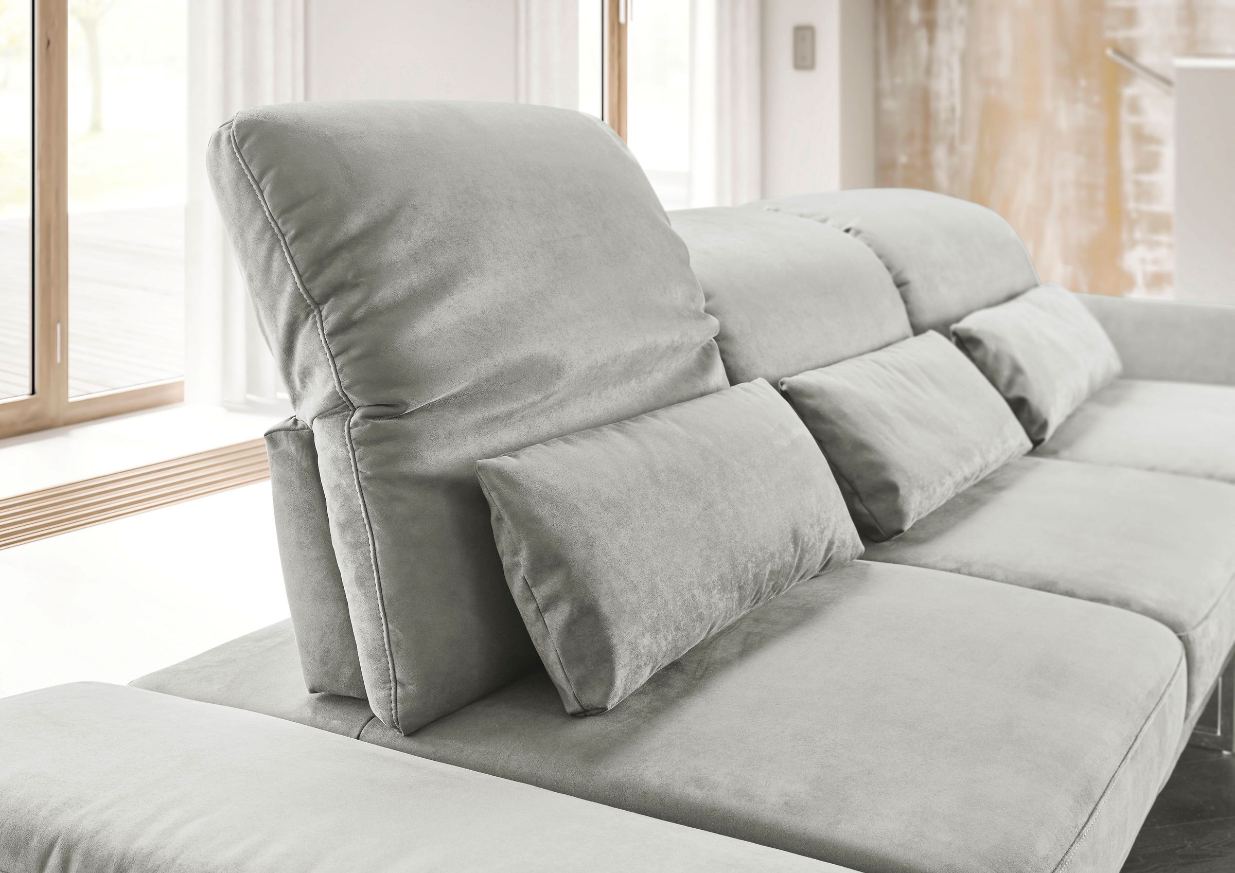 3C Candy 2-Sitzer »Mallow Designsofa mit Komfortfunktionen, modern und bequem,«, Verstellbare Armlehne und Kopfteil, manuelle Sitztiefenverstellung