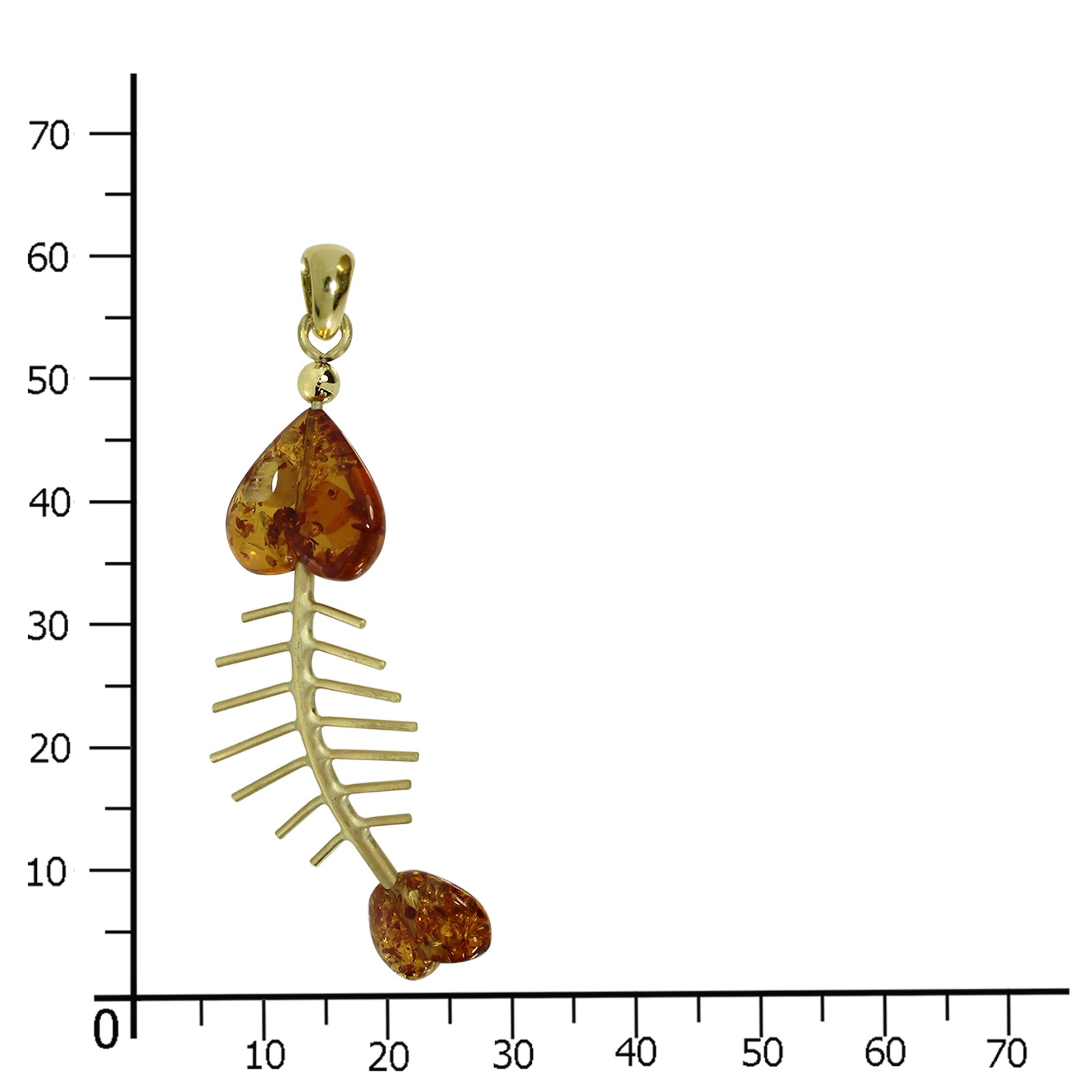 OSTSEE-SCHMUCK Kettenanhänger »- Fisch 60 mm - Gold 333/000 - Bernstein«