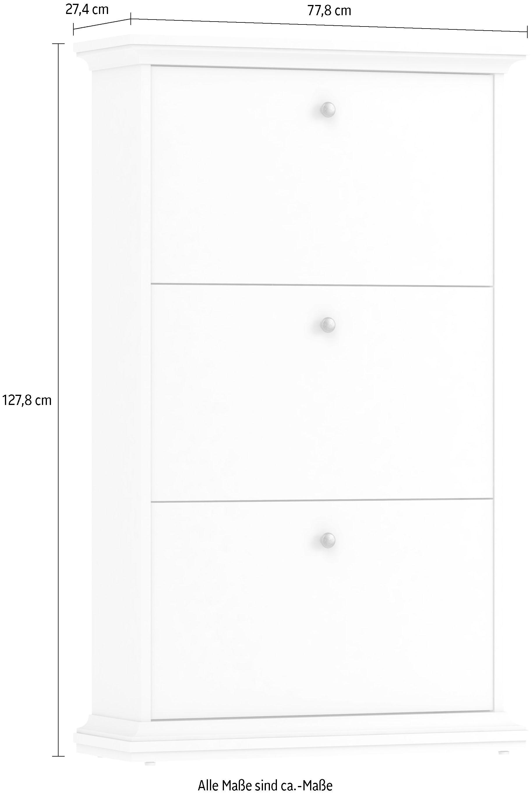 Breite mit Klappen Home | Schuhschrank viele 77,8 cm »Paris«, für Stauraummöglichkeiten, BAUR affaire drei