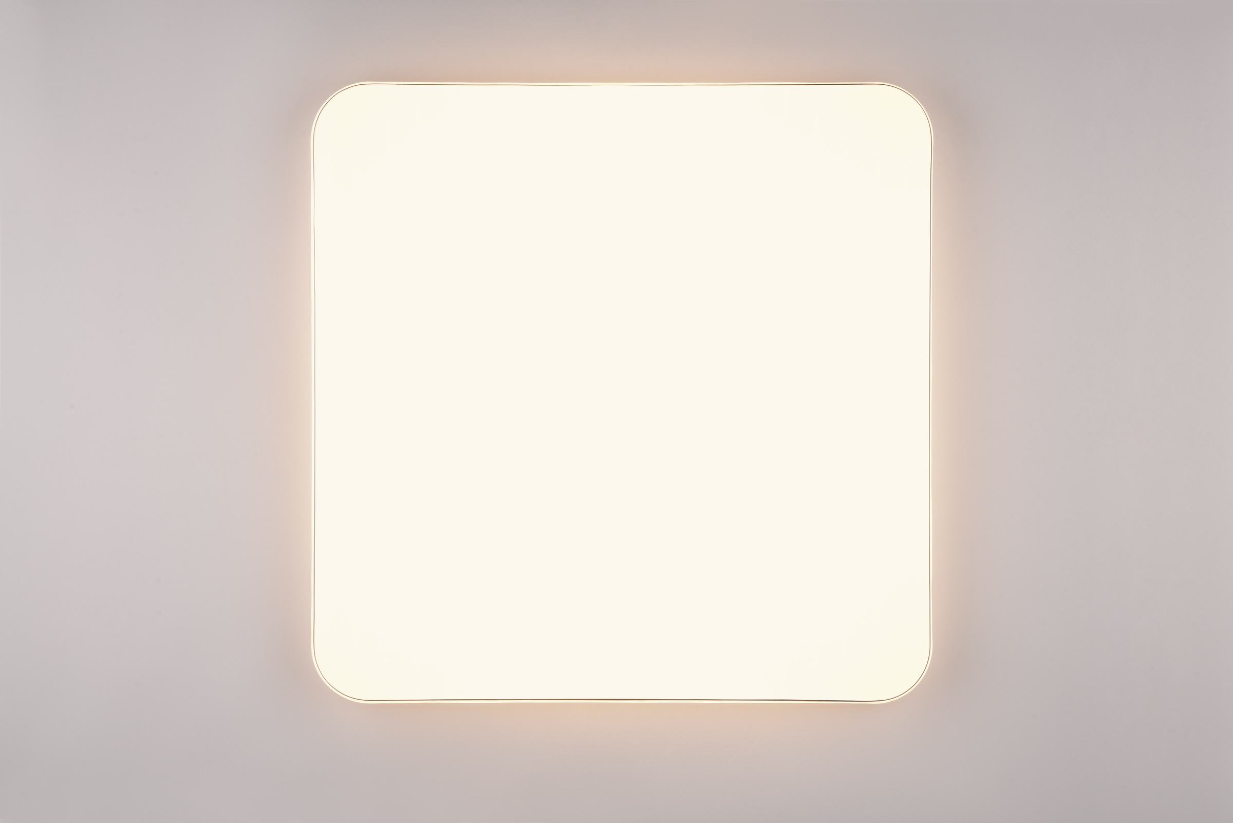 REALITY Leuchten LED Deckenleuchte »BLANCA, elegant schlichte weiße LED Deckenlampe, 53x53 cm, warmweiß«, 1 flammig, Leuchtmittel LED-Board | LED fest integriert, 3-Stufen dimmbar über Wandschalter, Deckenlampe für Büro Flur Treppe