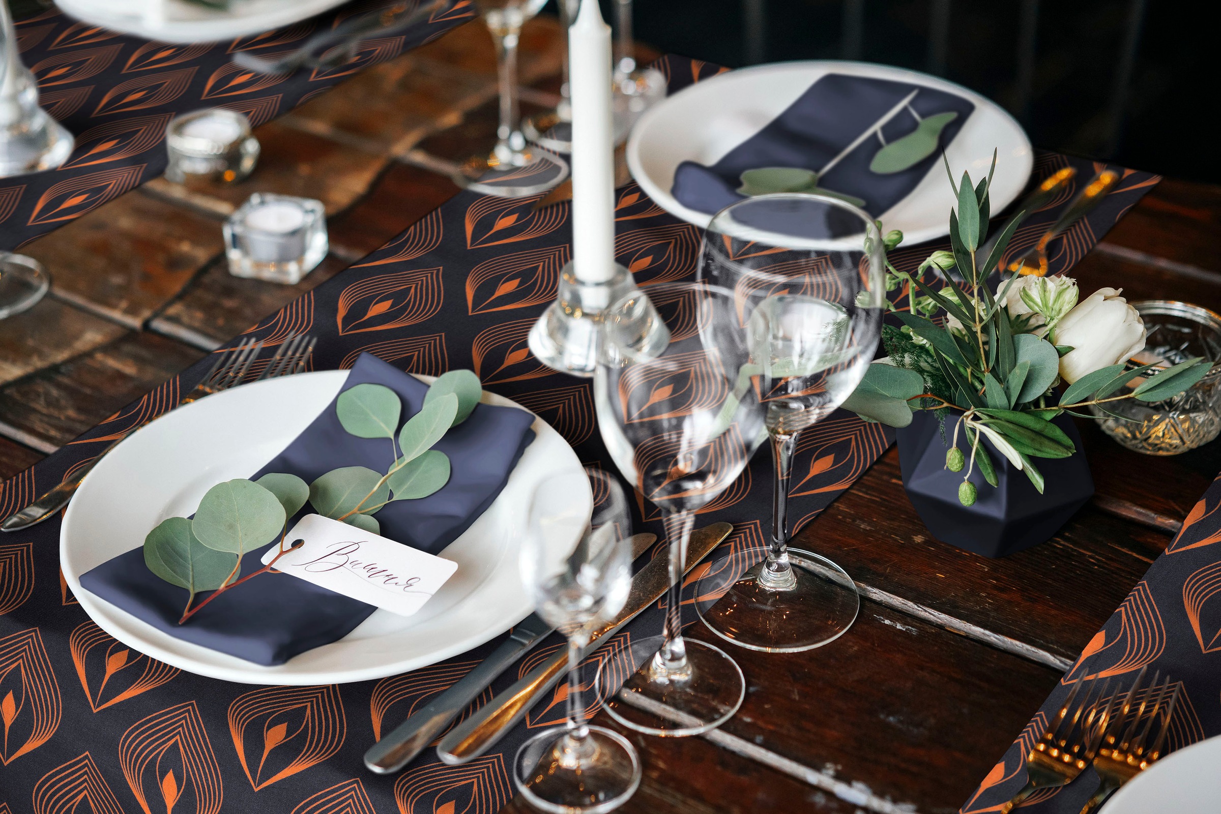 Adam Tischläufer "Feathers" GOTS organic,zertifiziert durch CERES 0242Made günstig online kaufen