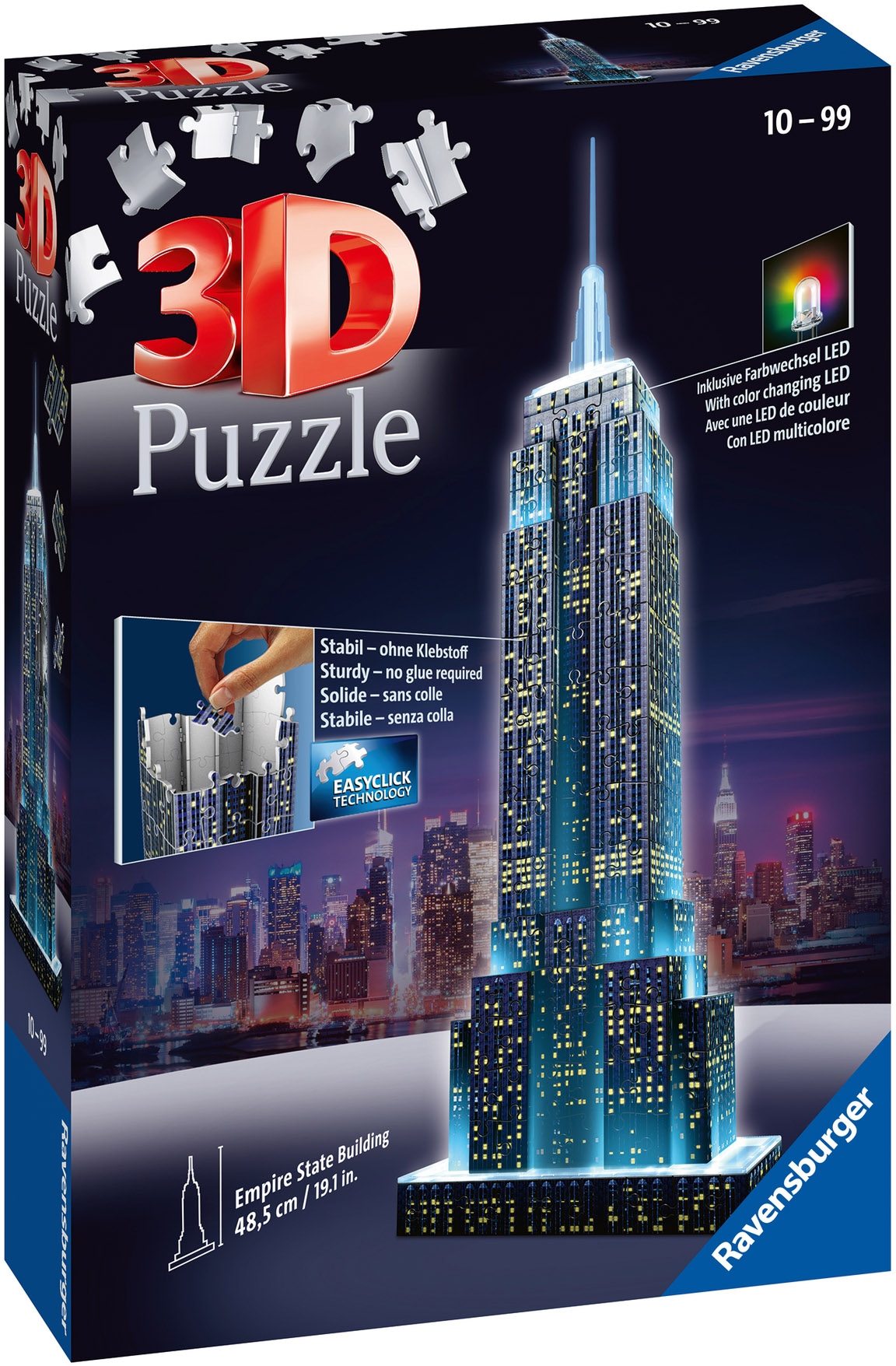 Ravensburger 3D-Puzzle »Empire State Building bei Nacht«, mit Farbwechsel LEDs; Made in Europe, FSC® - schützt Wald - weltweit