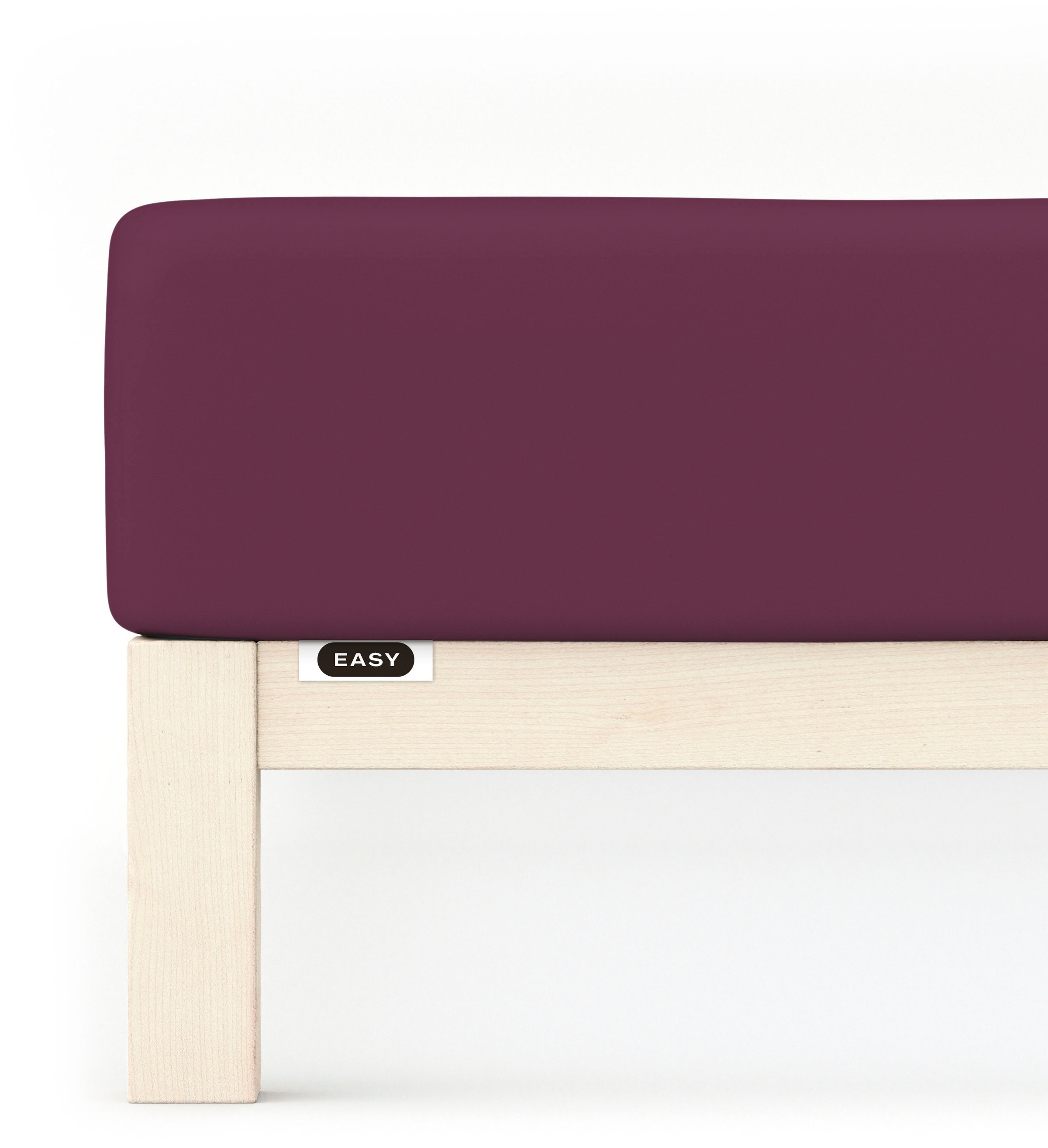 Spannbettlaken SCHLAFGUT, lila, Jersey, Obermaterial: 95% Baumwolle, 5% Elasthan, Bettlaken, "EASY Jersey Elasthan", MADE IN GREEN by OEKO-TEX