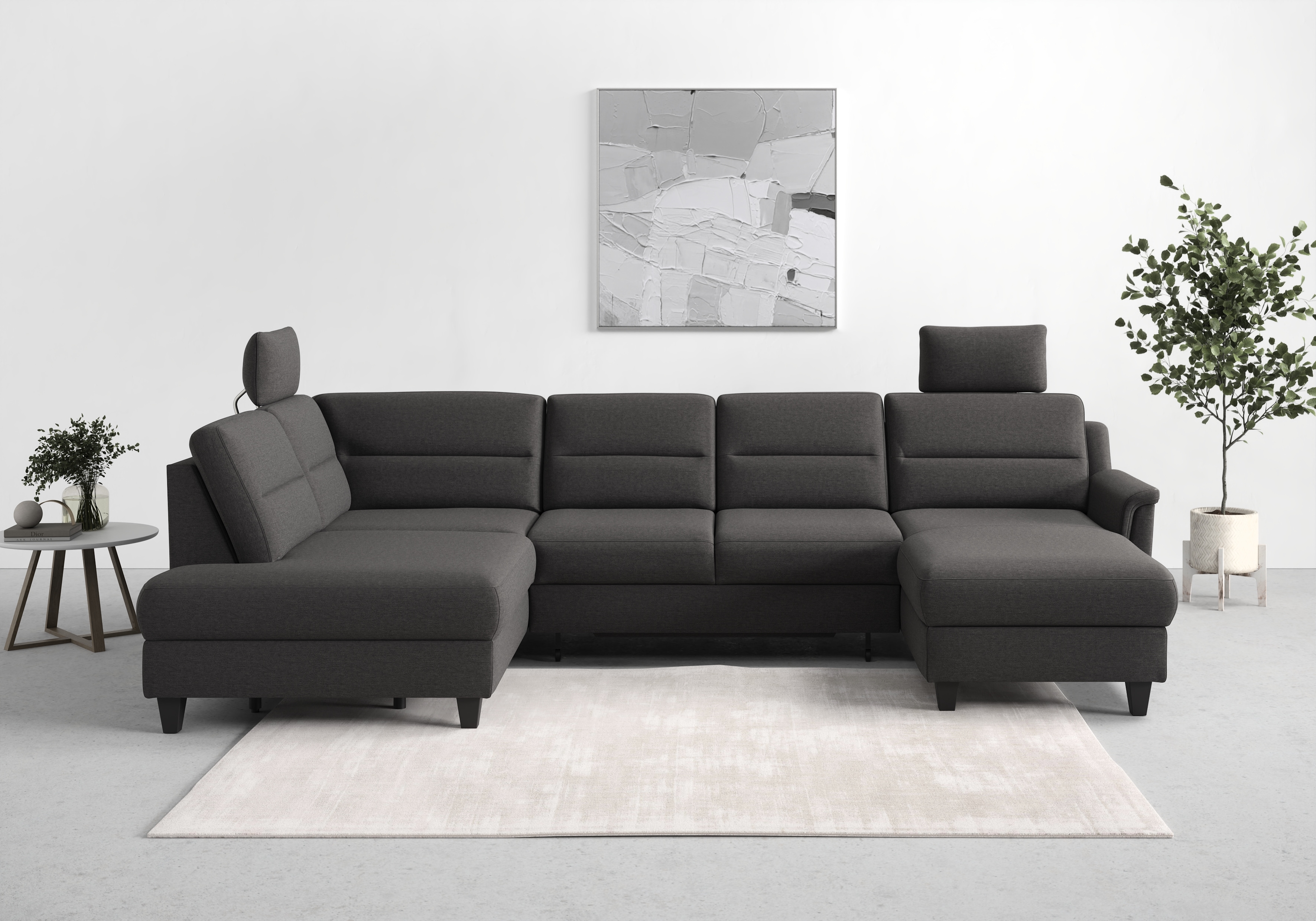 sit&more Wohnlandschaft "Farö U-Form" inklusive Federkern, wahlweise mit Schlaffunktion und Bettkasten