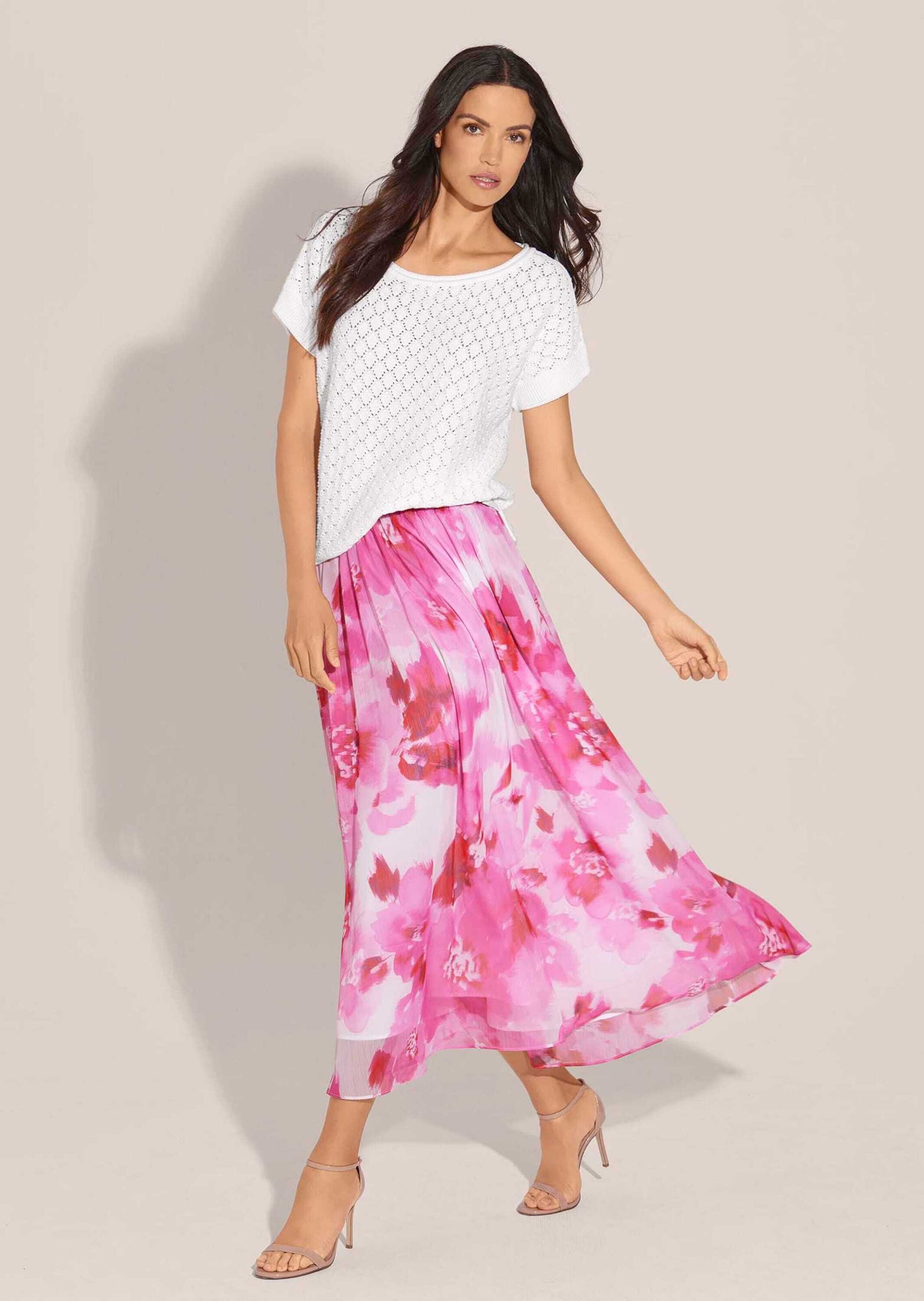 MADELEINE Midirock »Rock Langer Rock mit Unikat-Print«
