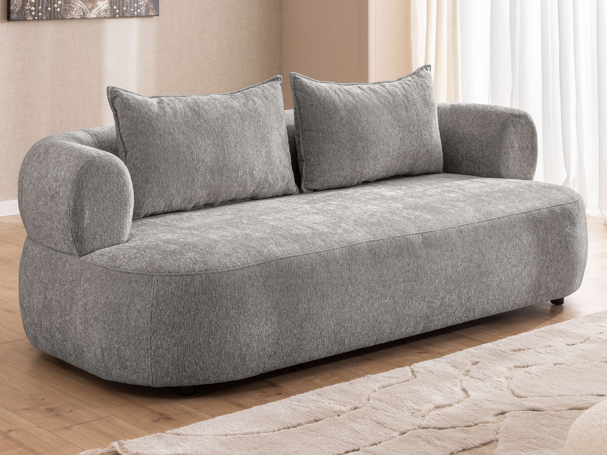 Home affaire 3-Sitzer "LUSSAC 3-Sitzer Design-Sofa mit Zierkissen, Maße B/T günstig online kaufen