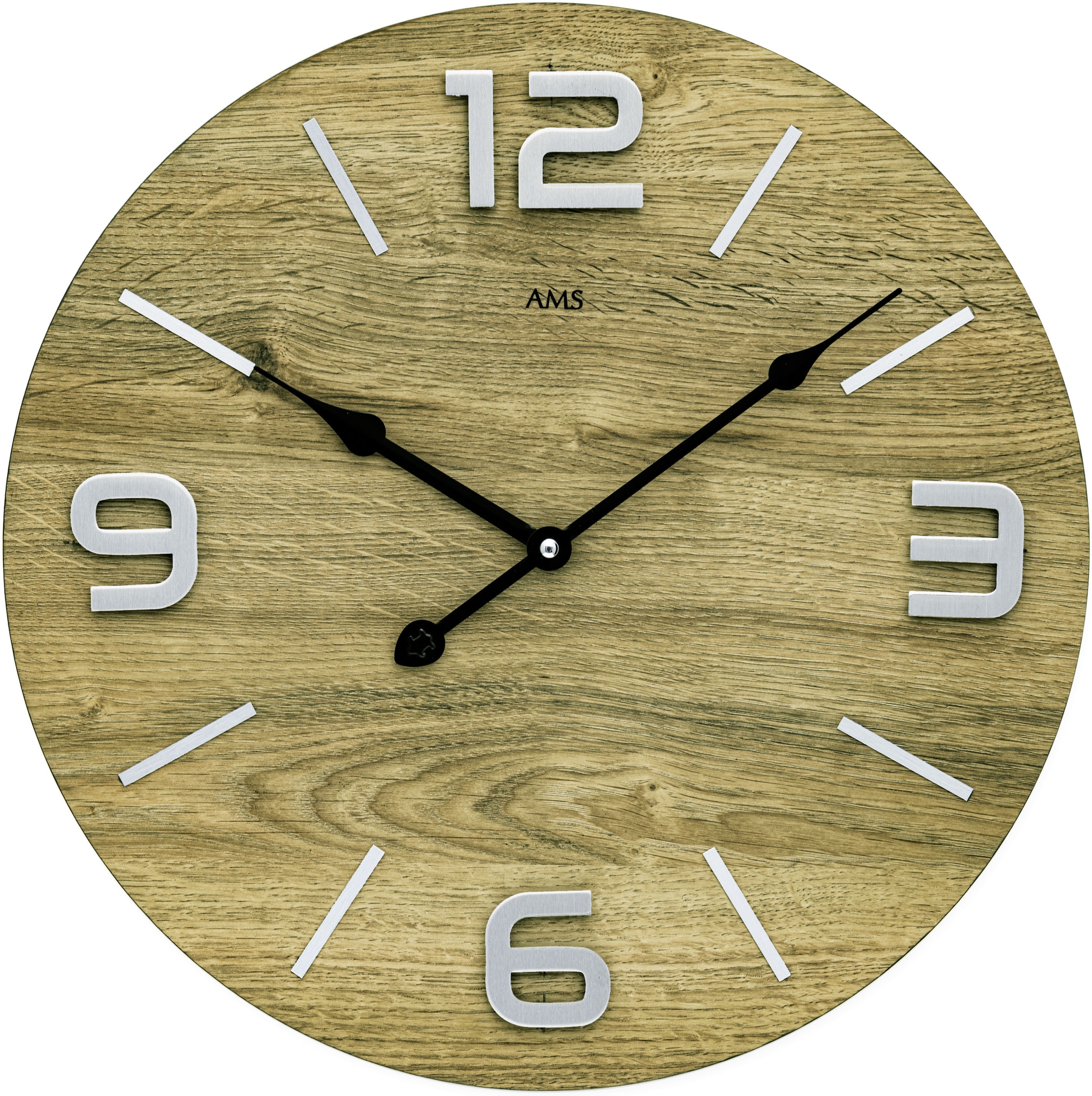 Wanduhr AMS, bunt, Wanduhren, Ø 40cm, Wanduhr, Quarzuhr, Holz, Wohnzimmer, Esszimmer, Küche, Arbeitszimmer, Büro