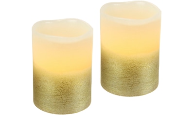 I.GE.A. LED-Kerze »LED-Kerzen Flackernd Warmweiß 2er Set Stumpenkerze Deko... kaufen