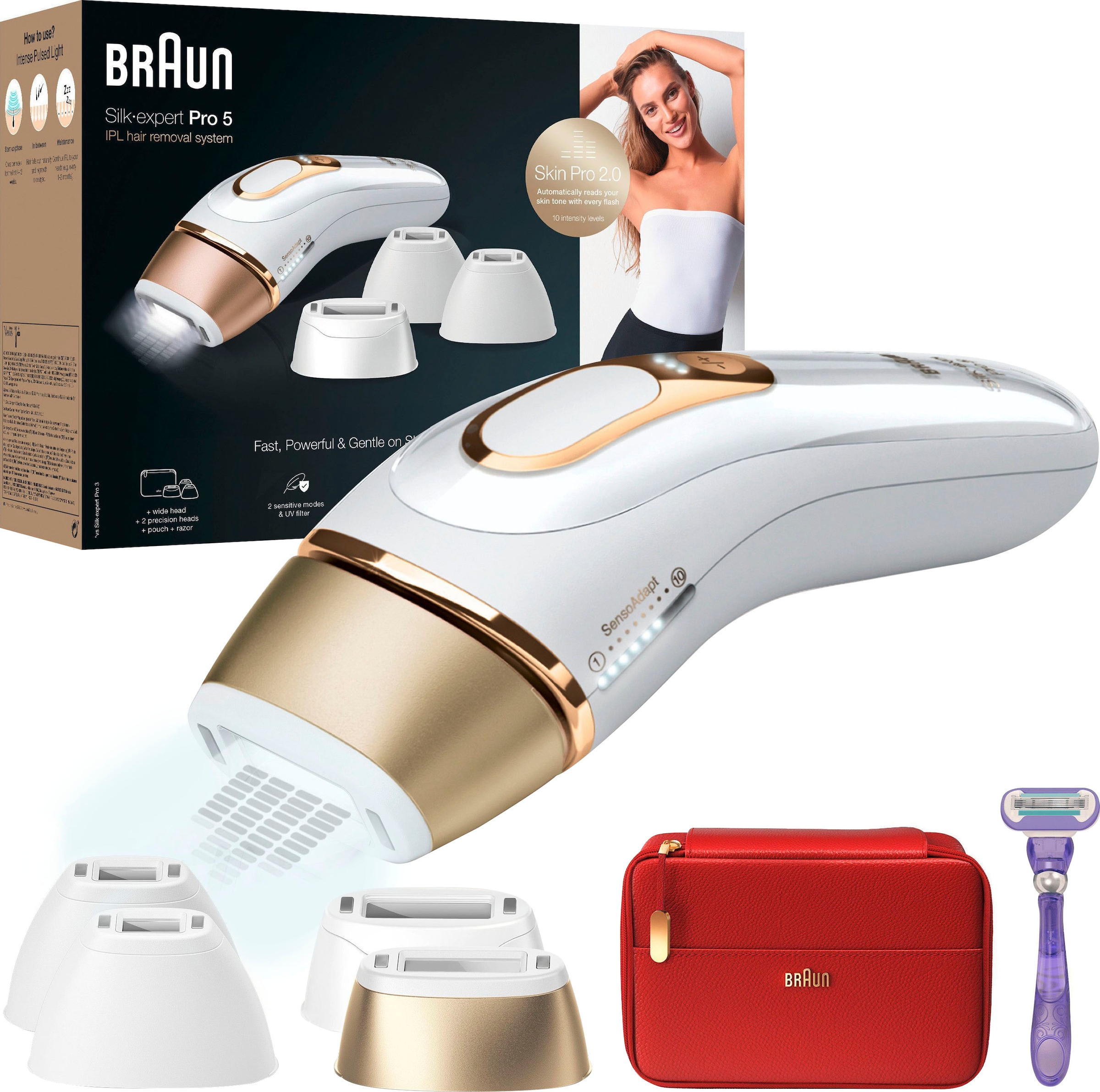 Braun IPL-Haarentferner »Silk-Expert Pro 5 PL5387«, 400.000 Lichtimpulse,  Skin Pro 2.0 Sensor online bestellen | BAUR