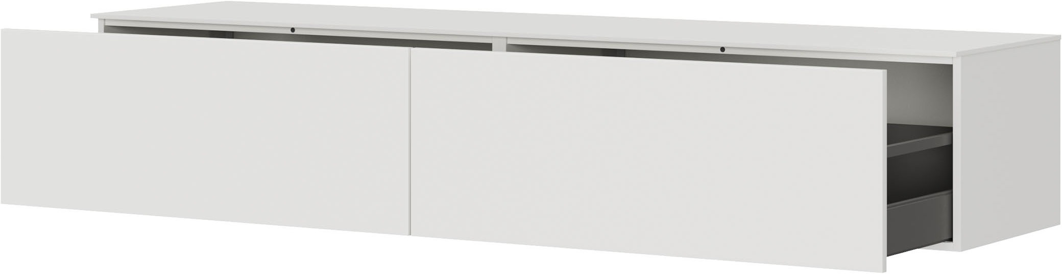 nobilia® Lowboard »Avala, 37 x 59 cm (H/T), versch. Breiten« mit zwei Auszügen, optional mit Echtholzfurnier-Abdeckboden