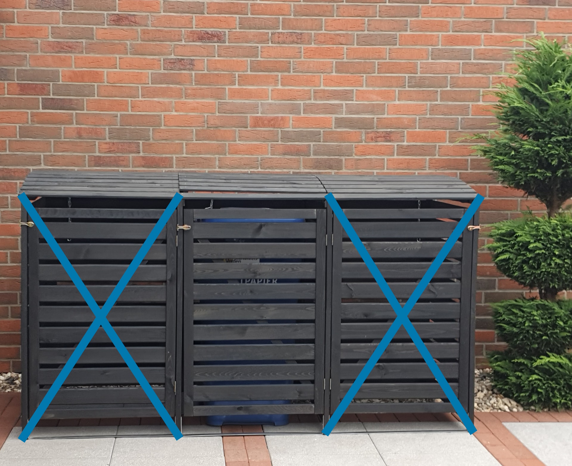 promadino Mülltonnenbox "Erweiterungsset für Vario III, aus Massivholz" passend für alle Tonnen bis 240 Liter