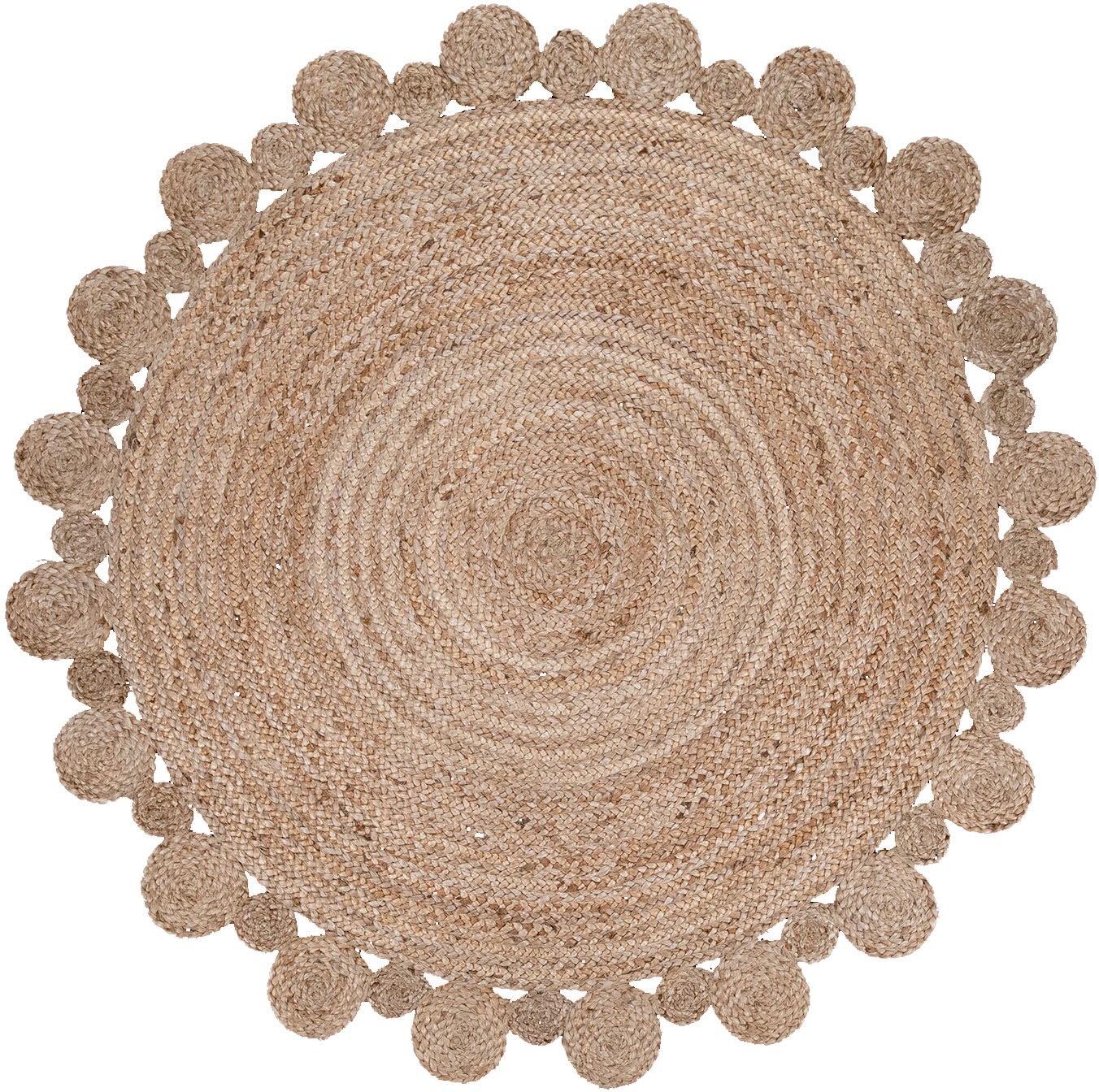 Paco Home Teppich "Viborg 592" rund 13 mm Höhe handgefertigter Natur-Teppic günstig online kaufen