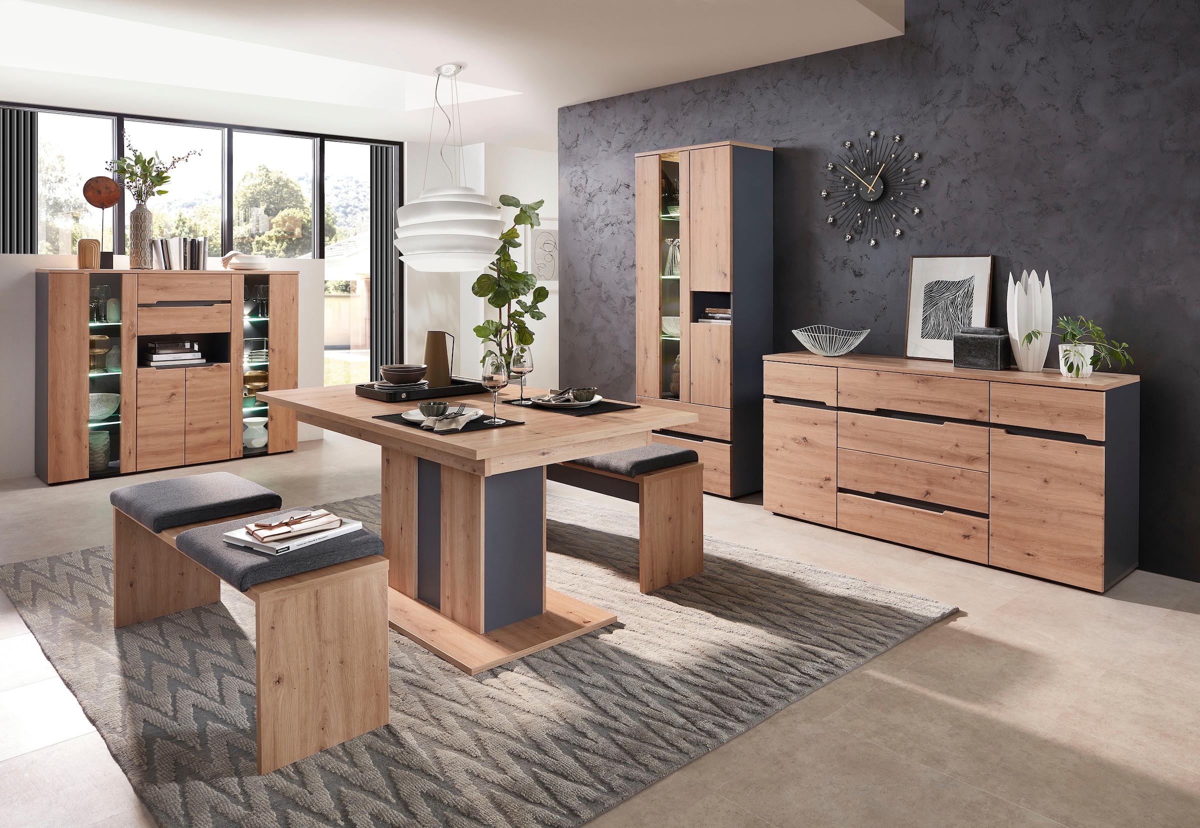 Innostyle Essbank »Memphis Sitzbank, 130x49x40cm (B/H/T)« 1 Stk. tlg. 2 Klemmkissen