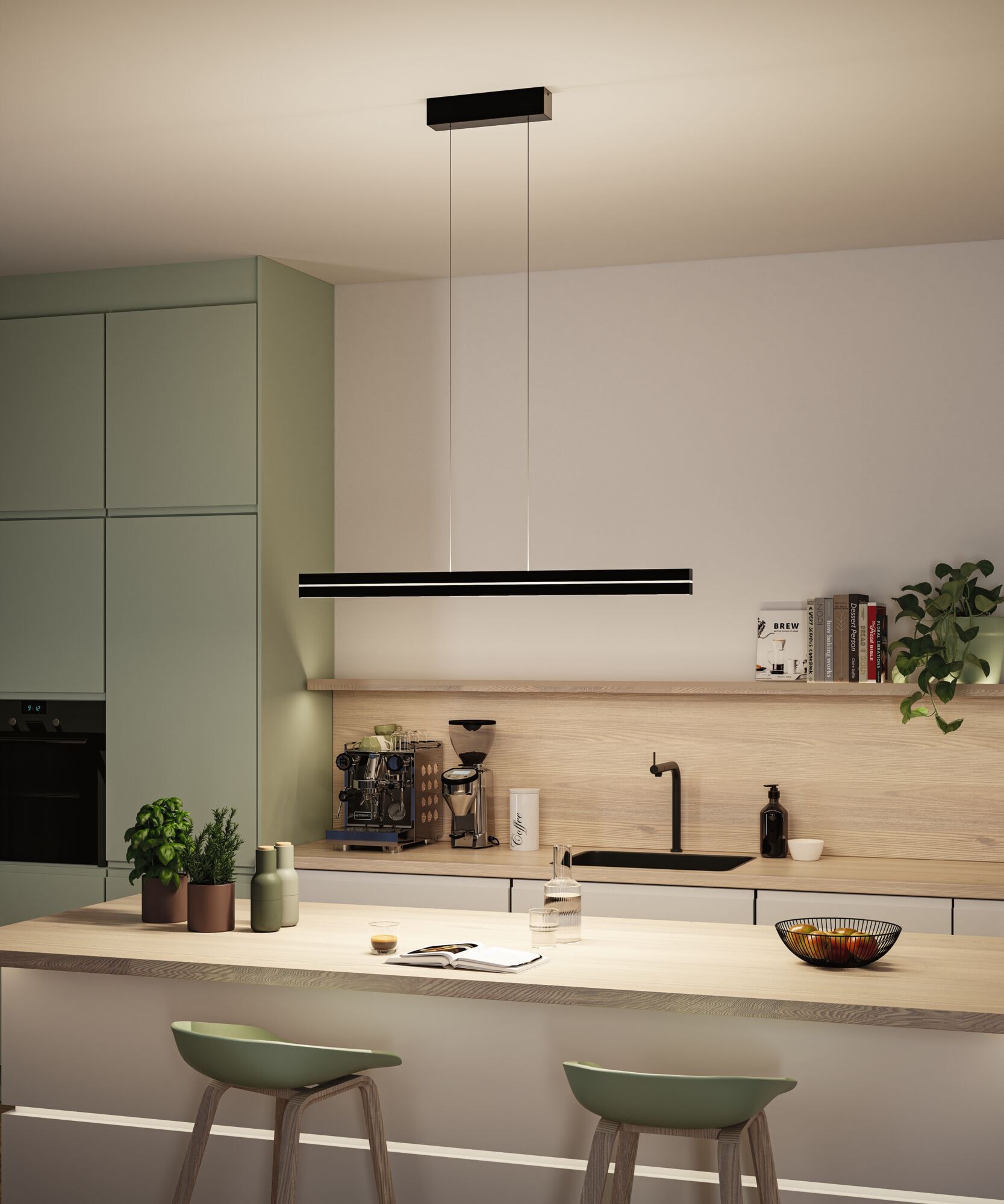 Paulmann LED Pendelleuchte »Raiko RGBW+ 2300lm / 370lm 19W / 6W Schwarz« LED-Modul 1 Stk. Tageslichtweiß dimmbar