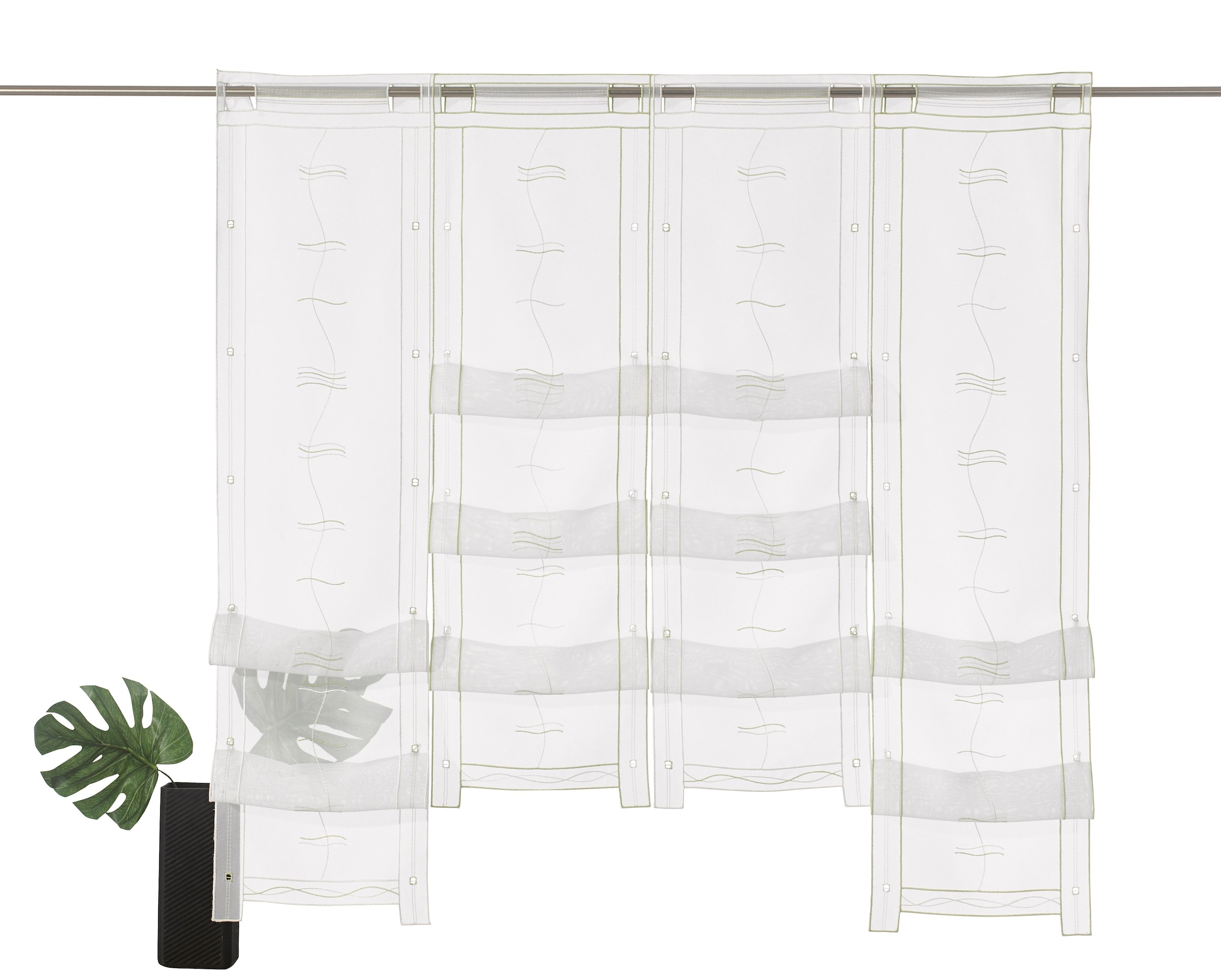 Weckbrodt Scheibengardine Gardine, Raffung Hochraff, Stickerei, | Voile, transparent, (1 »Selina«, St.), auf BAUR bestickt, Rechnung