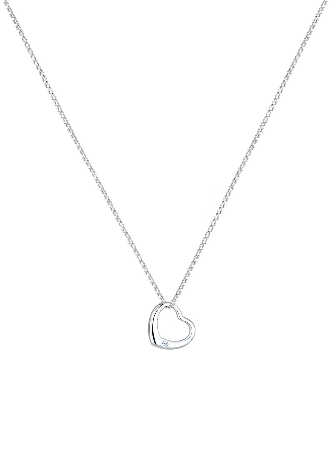 Elli DIAMONDS Collierkettchen »Herz Liebe Romantik Diamant (0.03 ct.) 925 Silber«