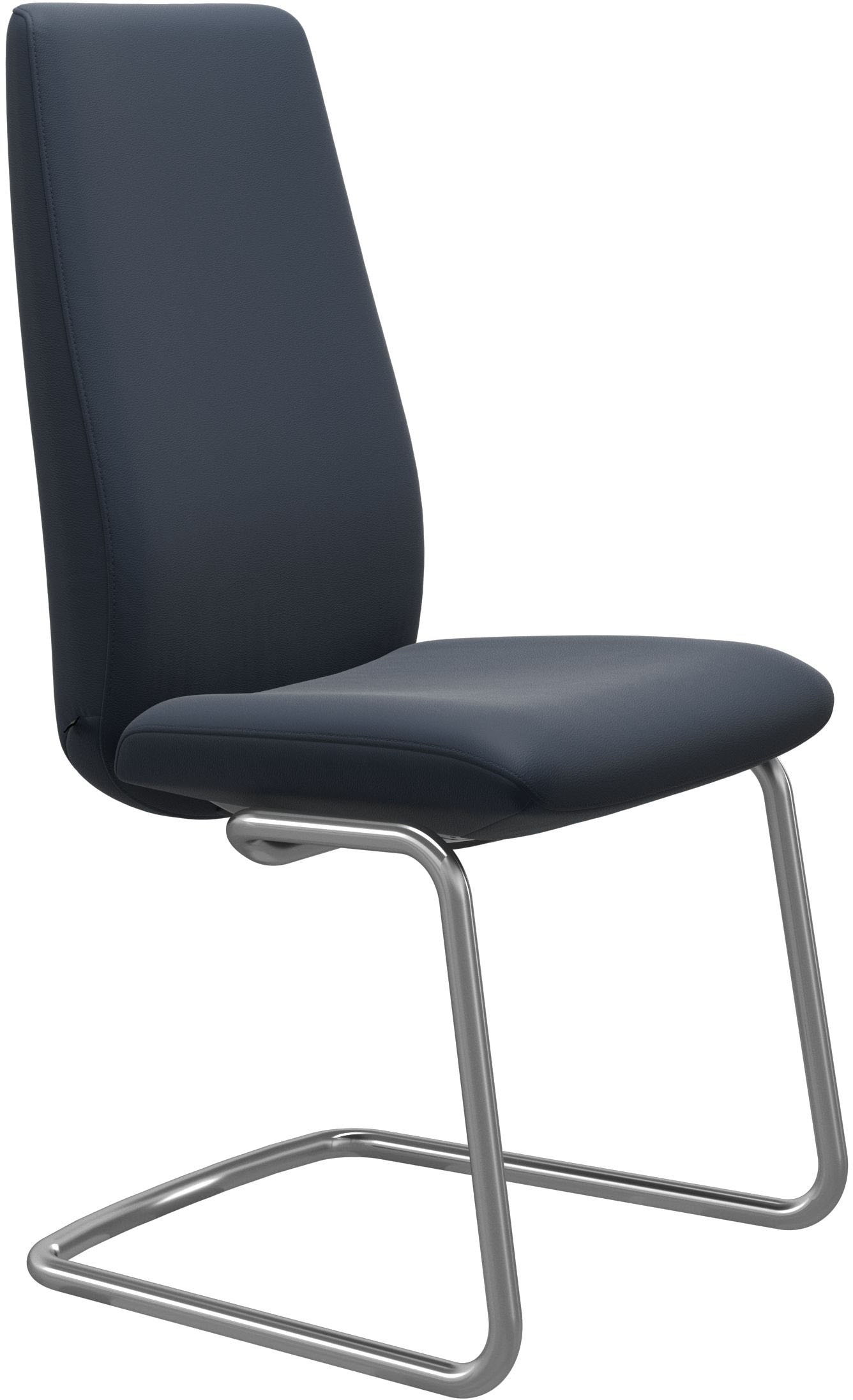 Polsterstuhl STRESSLESS "Laurel", blau (oxford blau paloma, schwarz matt), B:53cm H:105cm T:60cm, Leder PALOMA: PALOMA ist ein durchgefärbtes Semianilin-Möbelleder mit natürlicher Narbung., Stühle, Polsterstuhl, High Back, Größe L, mit Beinen aus Stahl in