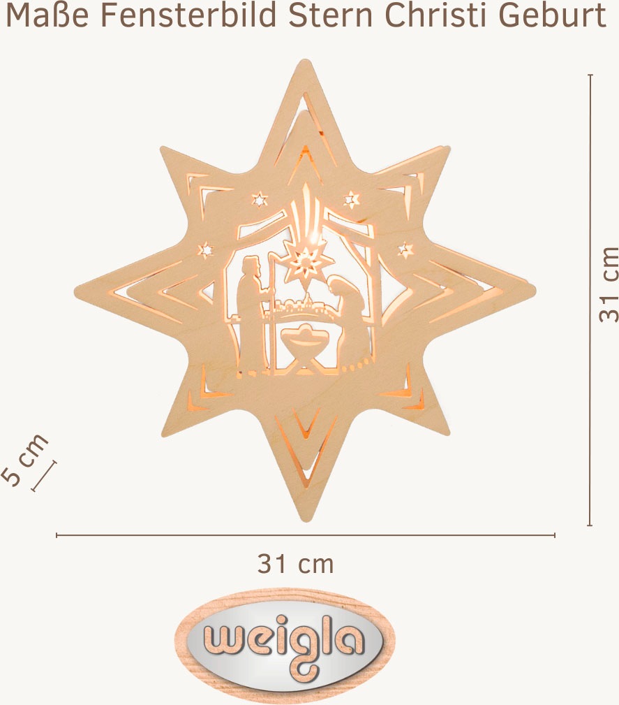 Weigla Dekostern "Christi Geburt, Bethlehem, Fensterbild, NATUR, Made in Ge günstig online kaufen