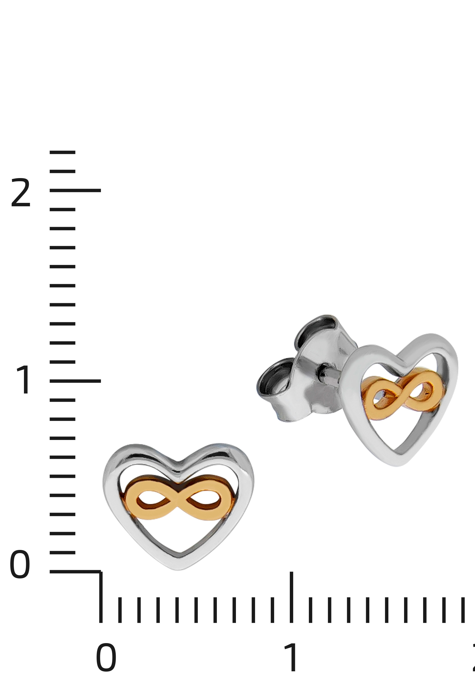 Firetti Paar Ohrstecker »Schmuck Geschenk Silber 925 Ohrschmuck Herz Infinity/Schleife«