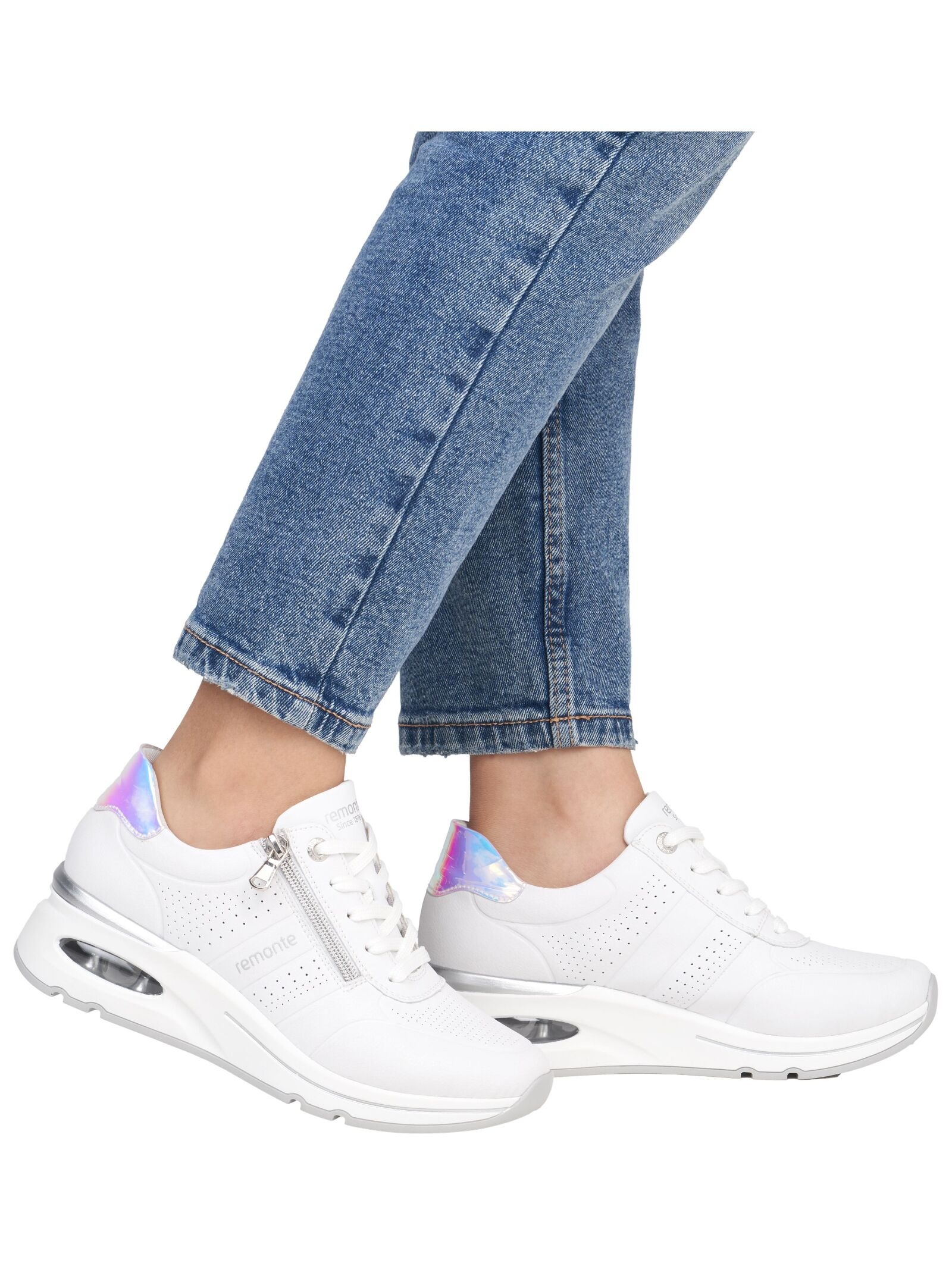 Sneaker REMONTE "Remonte Sneaker Leder", Damen, Gr. 39, weiß, Leder, Schuhe Sneaker 5