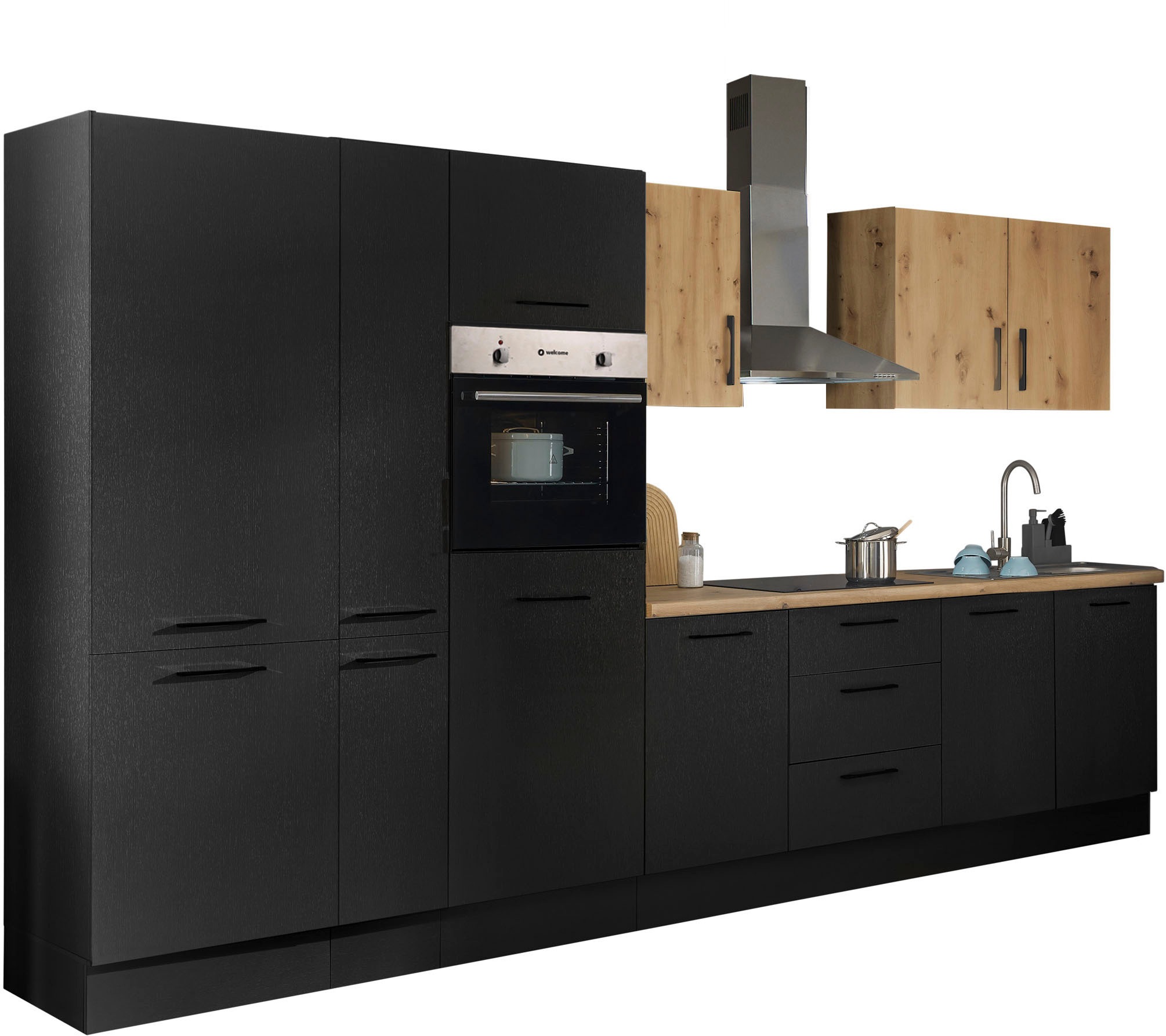 BASIC by Balculina Küchenzeile »Turin«, Breite 360 cm, wahlweise mit E-Geräten