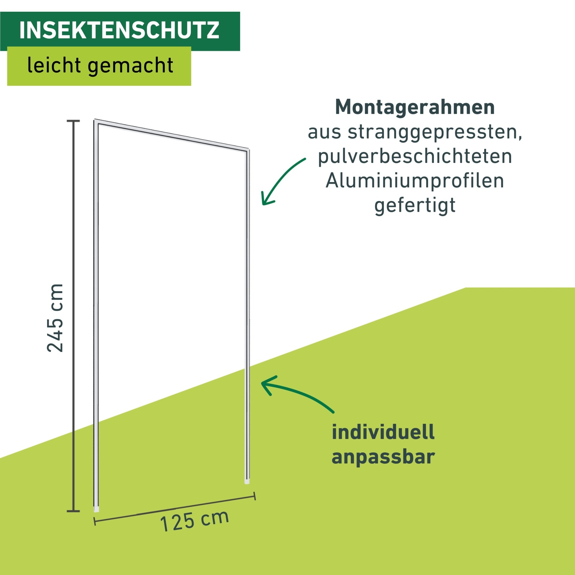 Windhager Insektenschutz-Tür »Expert, Montagerahmen für Fenster und Türen aus hochwertigem Material« Fliegengitter in weiß, anthrazit erhältlich, 125x245cm, ohne bohren