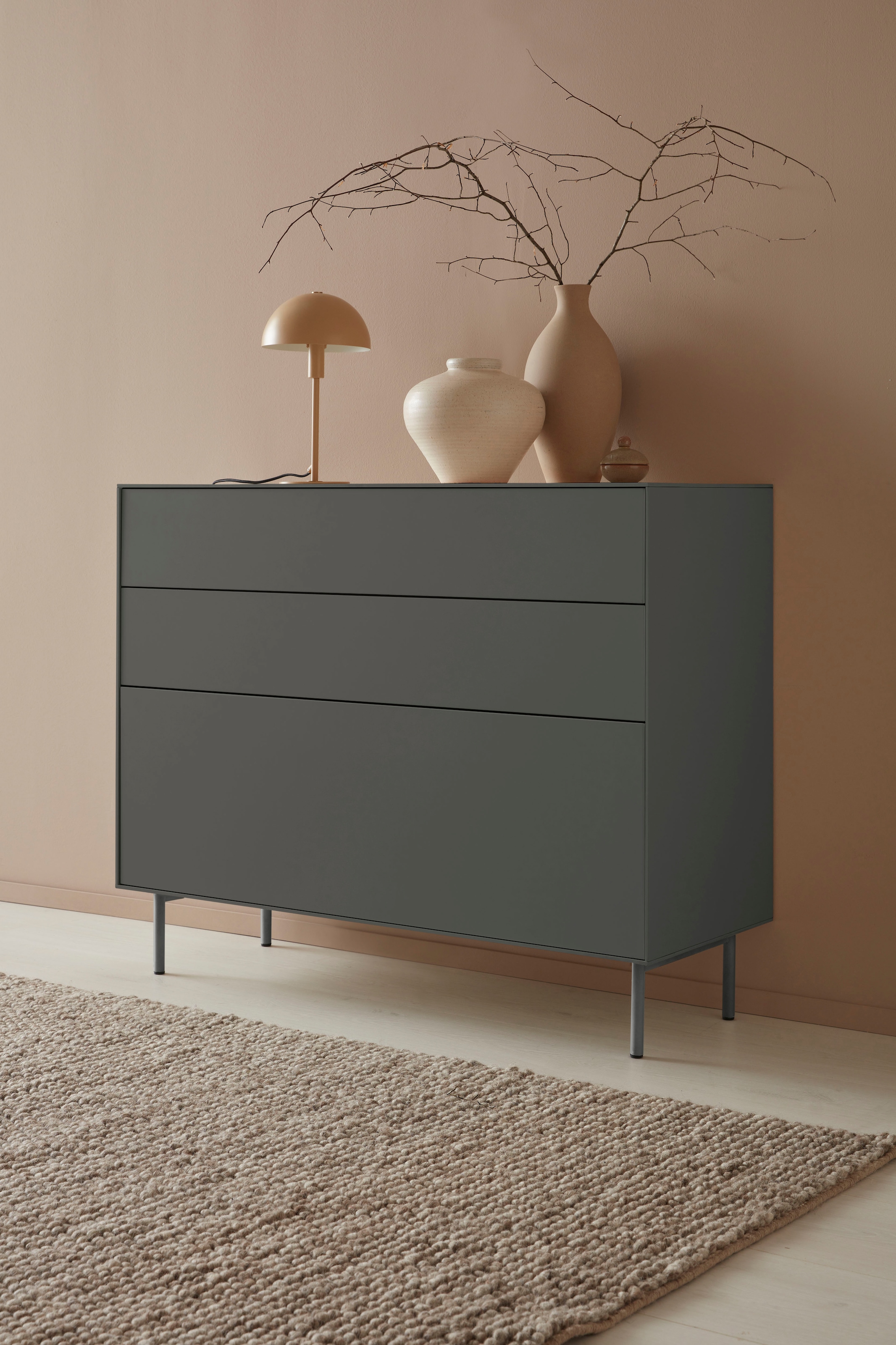 LeGer Home by Lena Gercke Sideboard "Essentials", Breite: 112cm, MDF lackiert, Push-to-open-Funktion