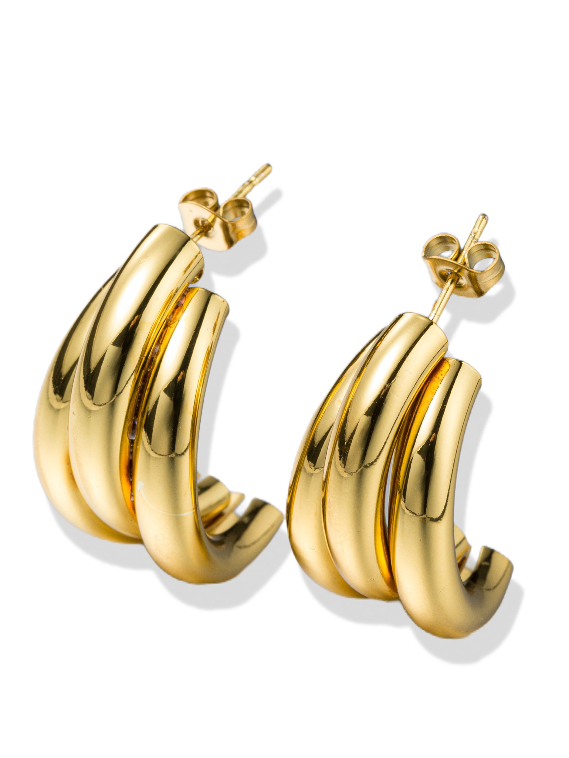 Paar Creolen "Schmuck Geschenk Kupfer Ohrschmuck Ohrringe Welle", gelbgoldfarben, ANISTON JEWELRY & WATCHES, Ohrringe, Damen, 32mm, Kupfer, Made in Germany