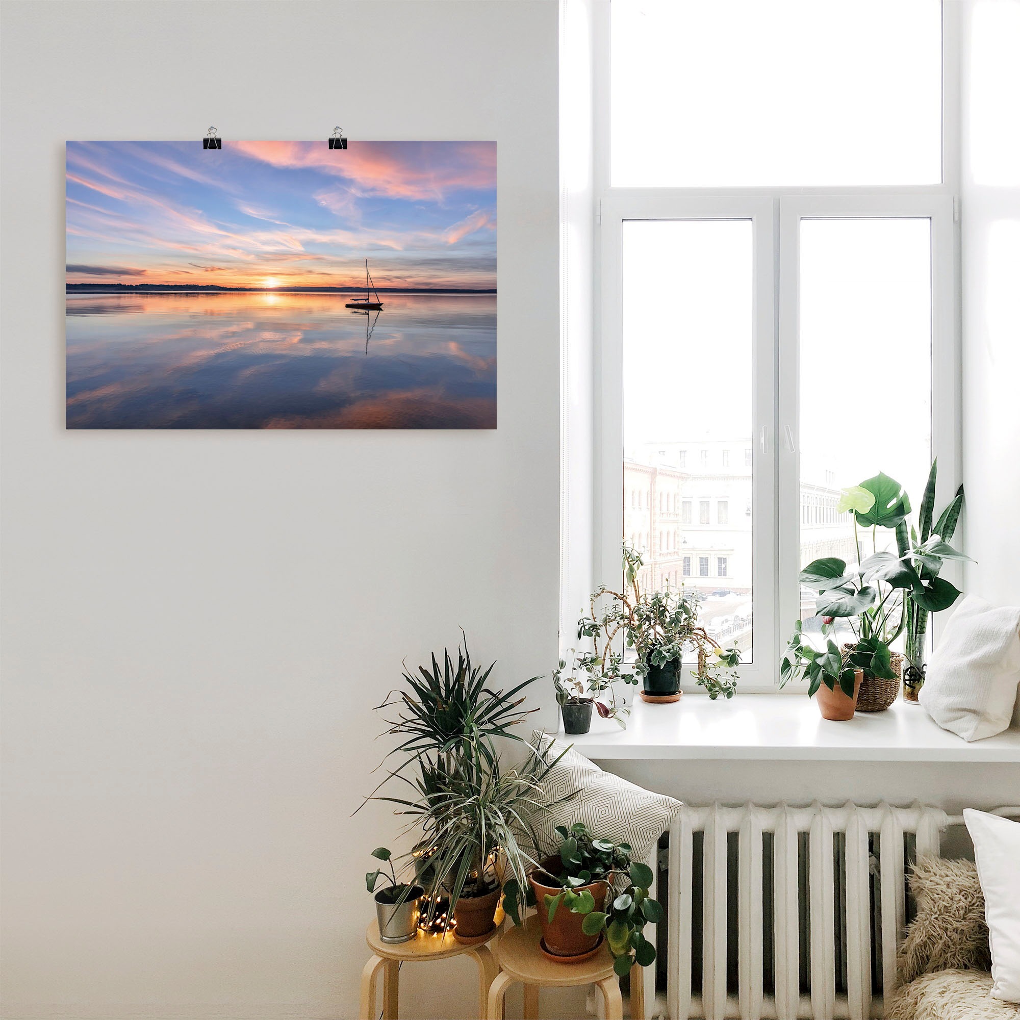 Artland Wandbild "Sonnenuntergang am Starnberger See II", Bilder vom Sonnen günstig online kaufen