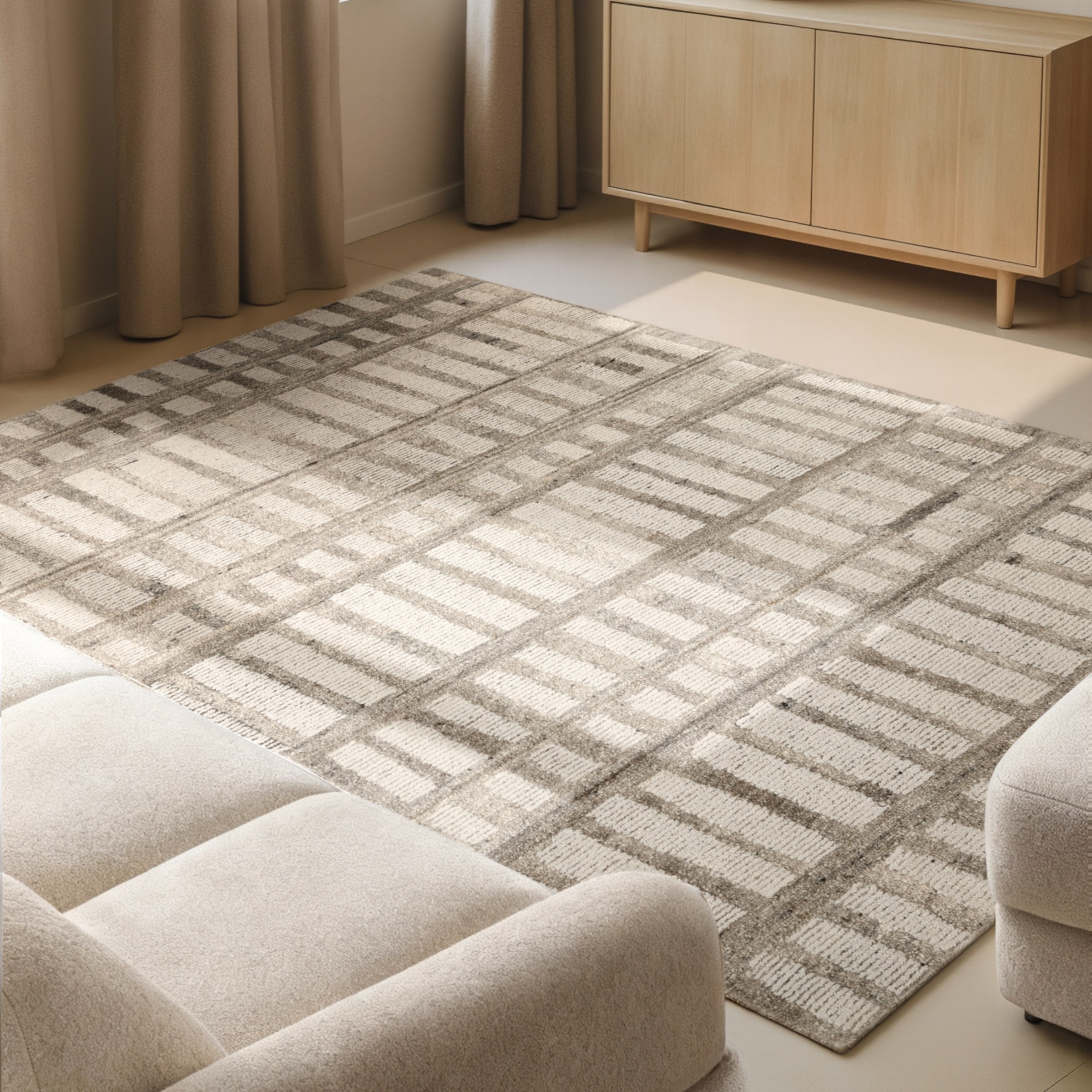 vikosa Wollteppich "Linara" rechteckig 15 mm Höhe Handgemacht, Grafisch, St günstig online kaufen