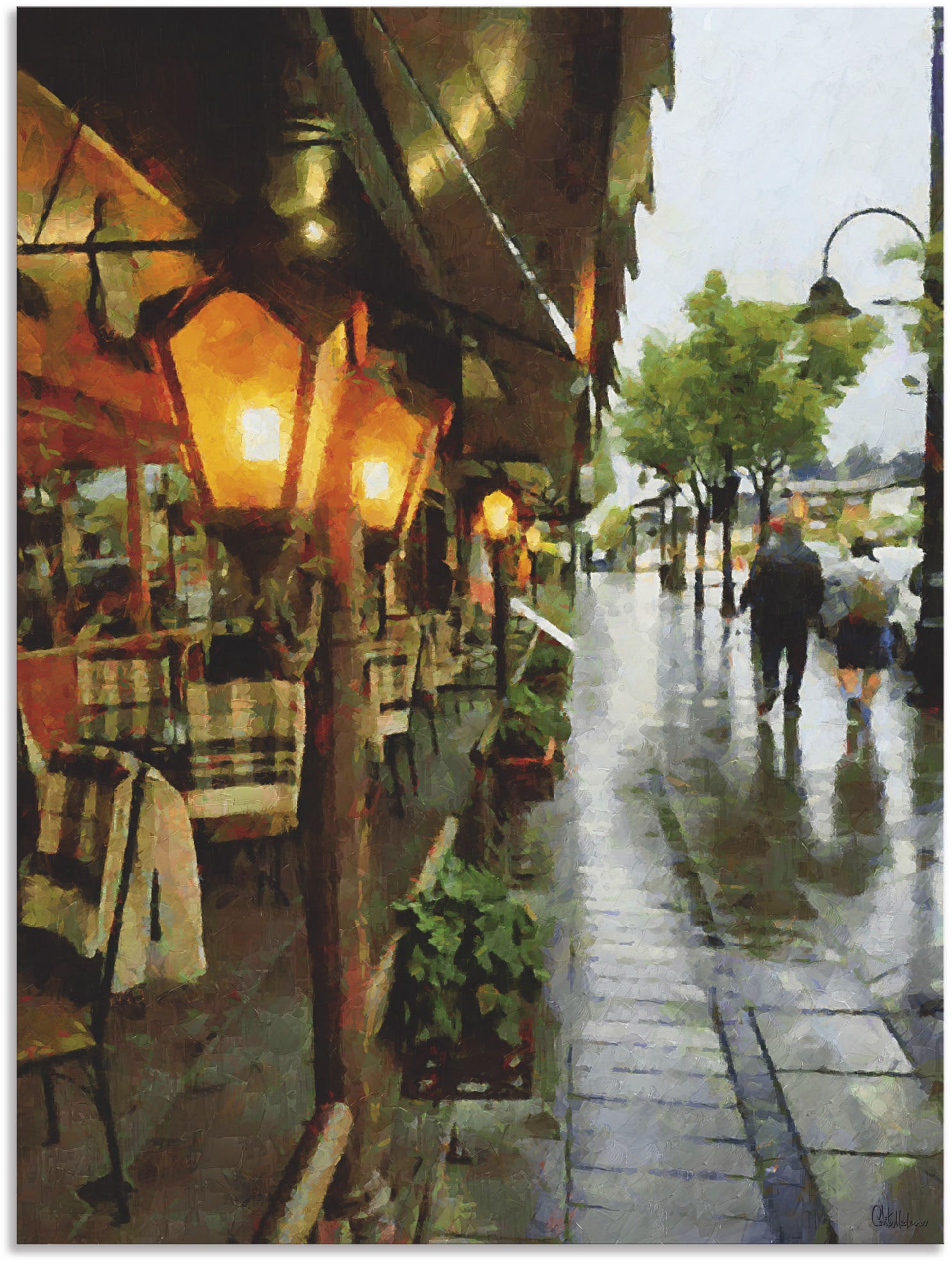 Cafés, oder »Restaurant Lampen«, versch. Artland | bestellen Alubild, St.), & Wandaufkleber Wandbild Poster in als Größen BAUR Restaurant Leinwandbild, (1