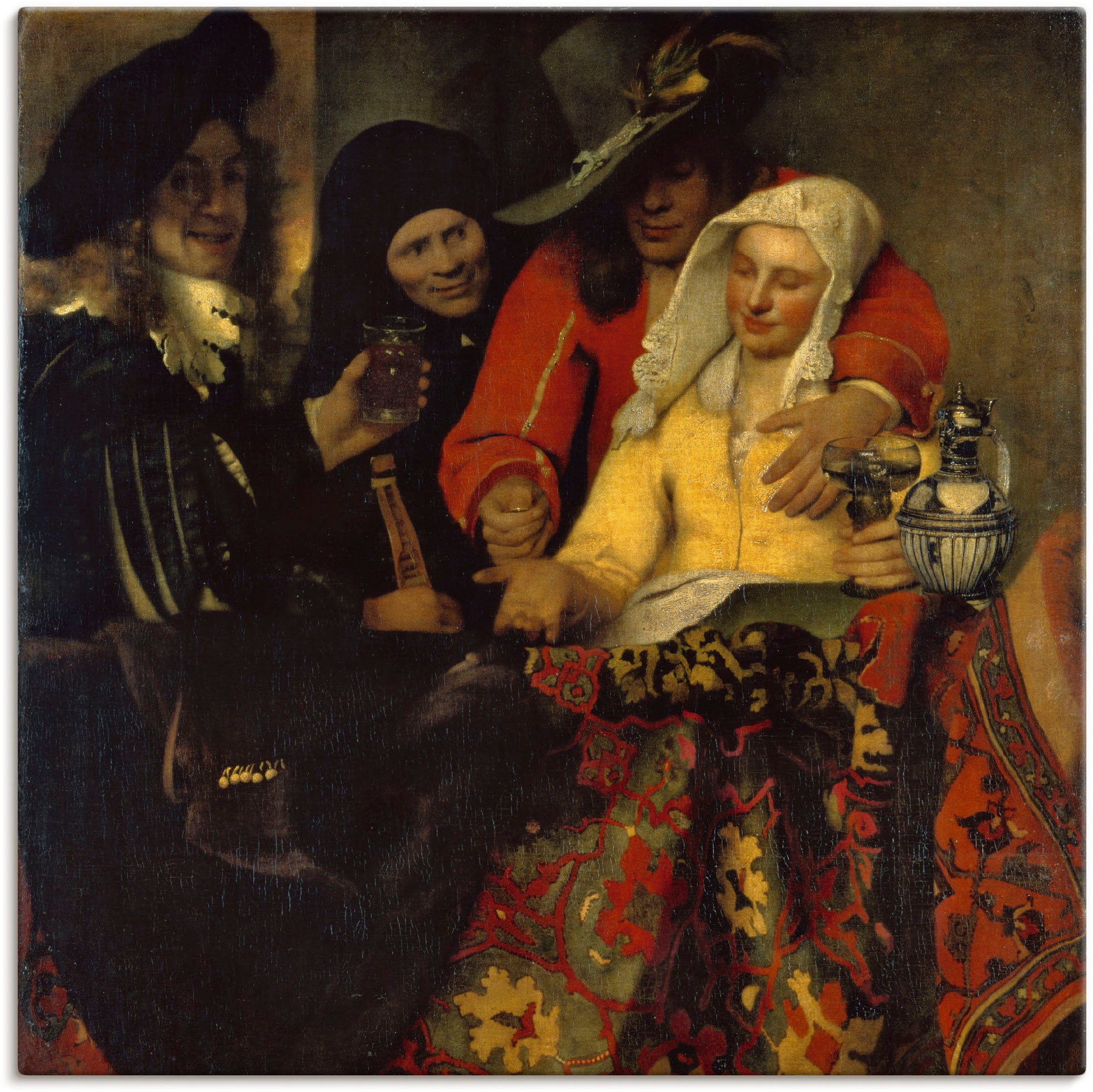 Artland Leinwandbild »Bei der Kupplerin. 1656«, Gruppen & Familien, (1 St.), auf Keilrahmen gespannt