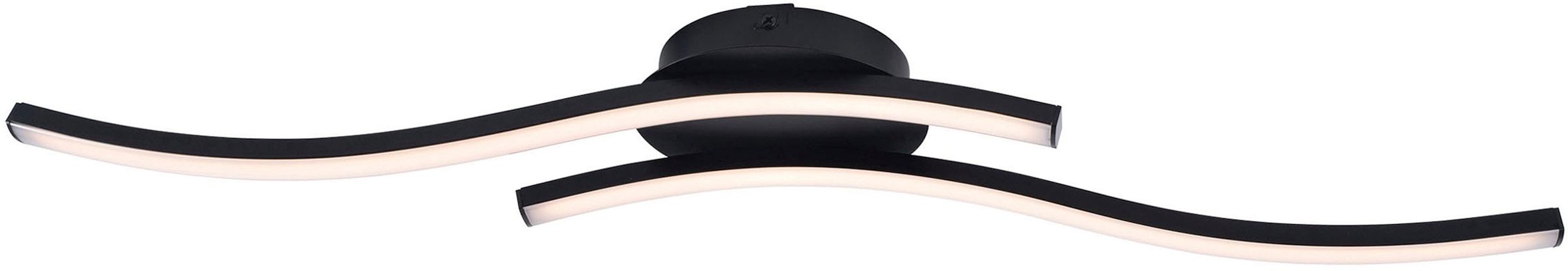 näve LED Deckenleuchte »Onda«, 2 flammig, Leuchtmittel LED-Modul | LED fest integriert, Deckenlampe, Wandleuchte warmweiß, L: 65cm, 12W, schwarz-matt, IP20