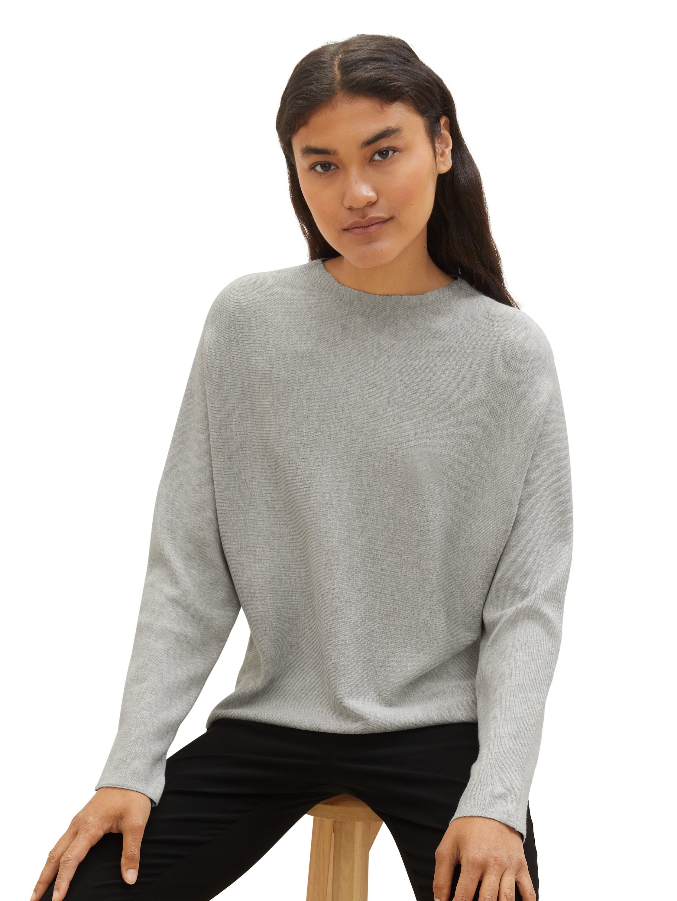 TOM TAILOR Denim Rundhalspullover, unifarben