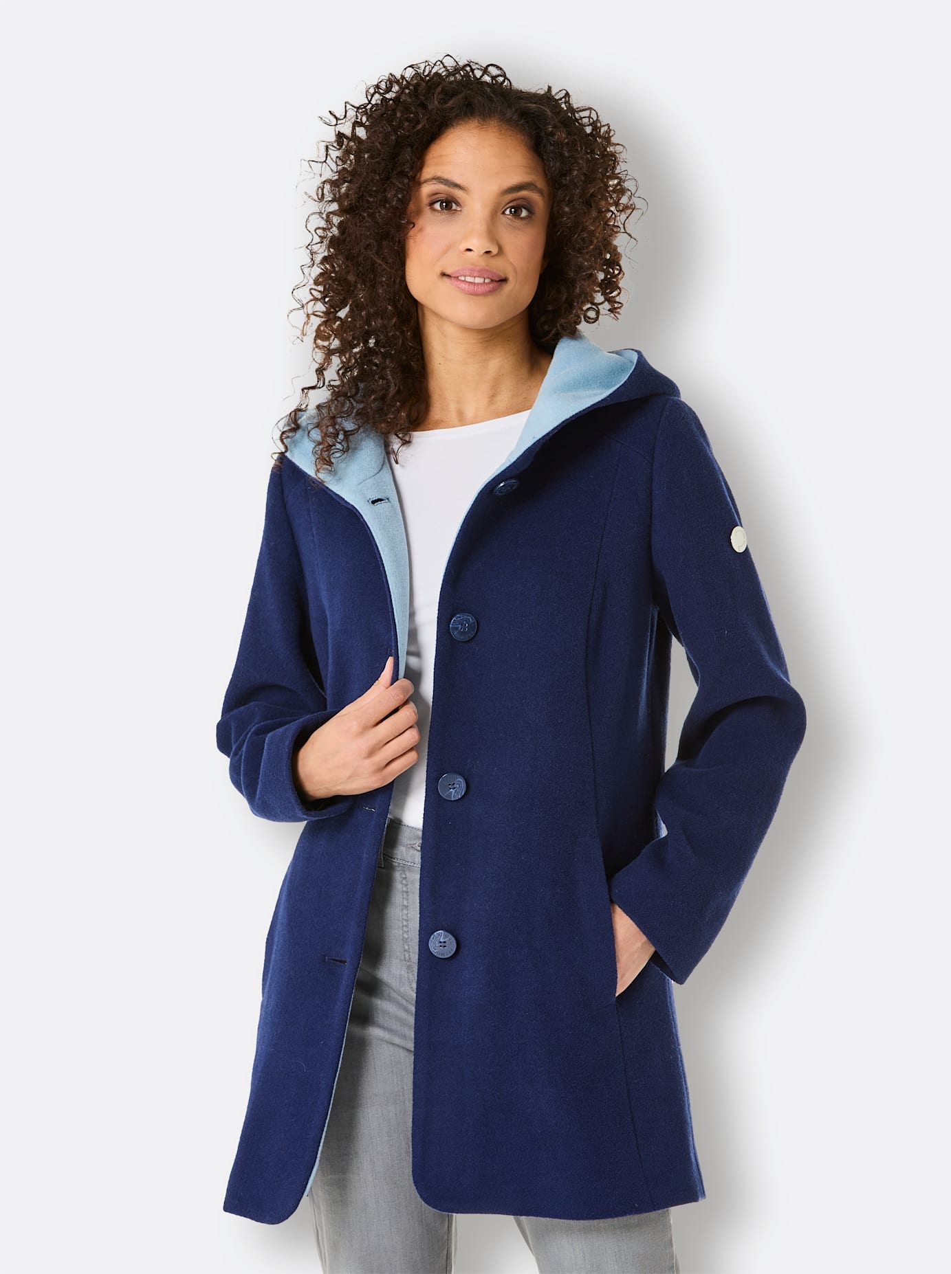 CREATION L PREMIUM Langjacke, mit Kapuze