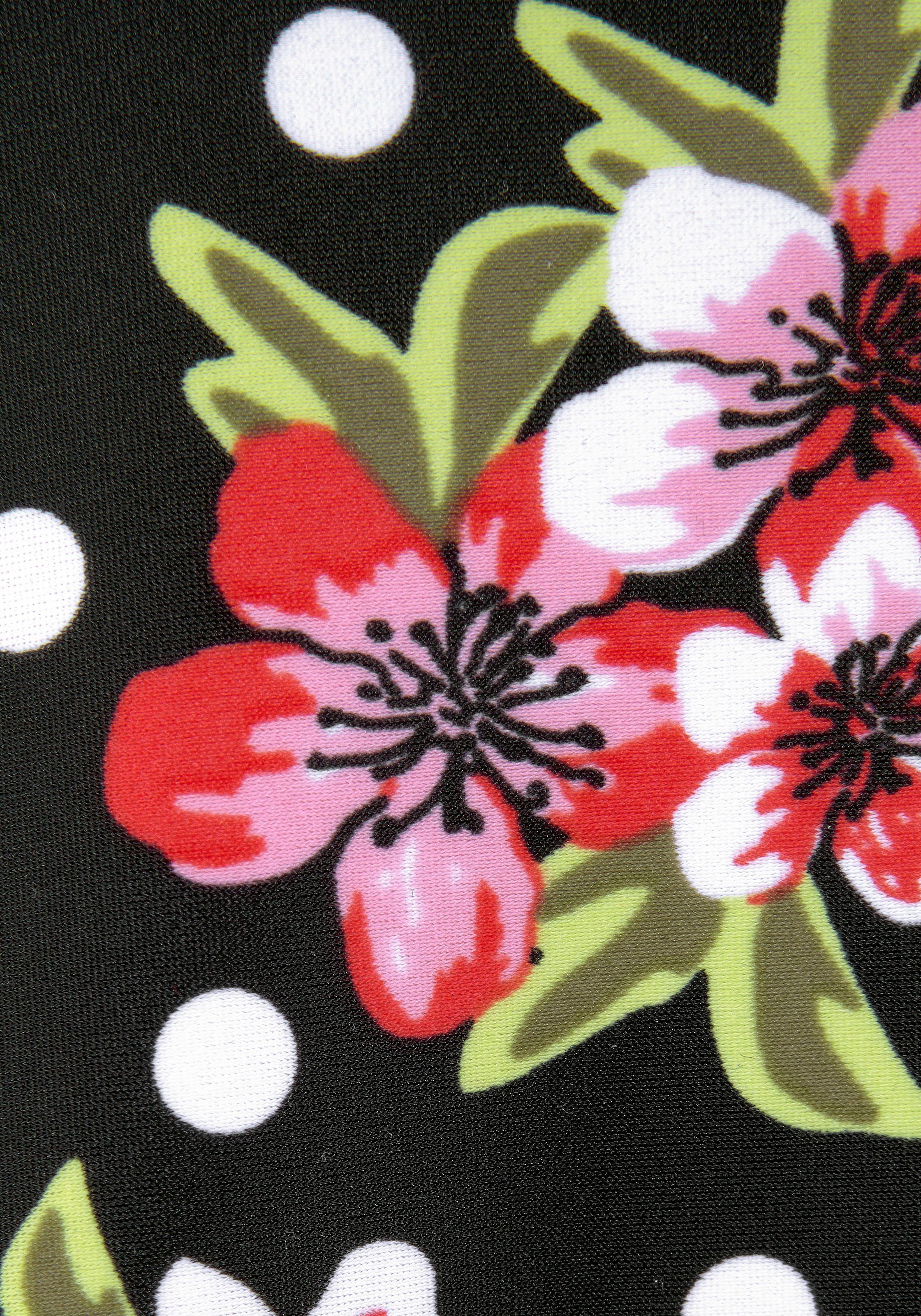 Bügel-Tankini LASCANA, Damen, Gr. 38, Cup D, schwarz (schwarz, bedruckt), Polyamid, geblümt, gepunktet, Bikini-Sets, im angesagten Design 3