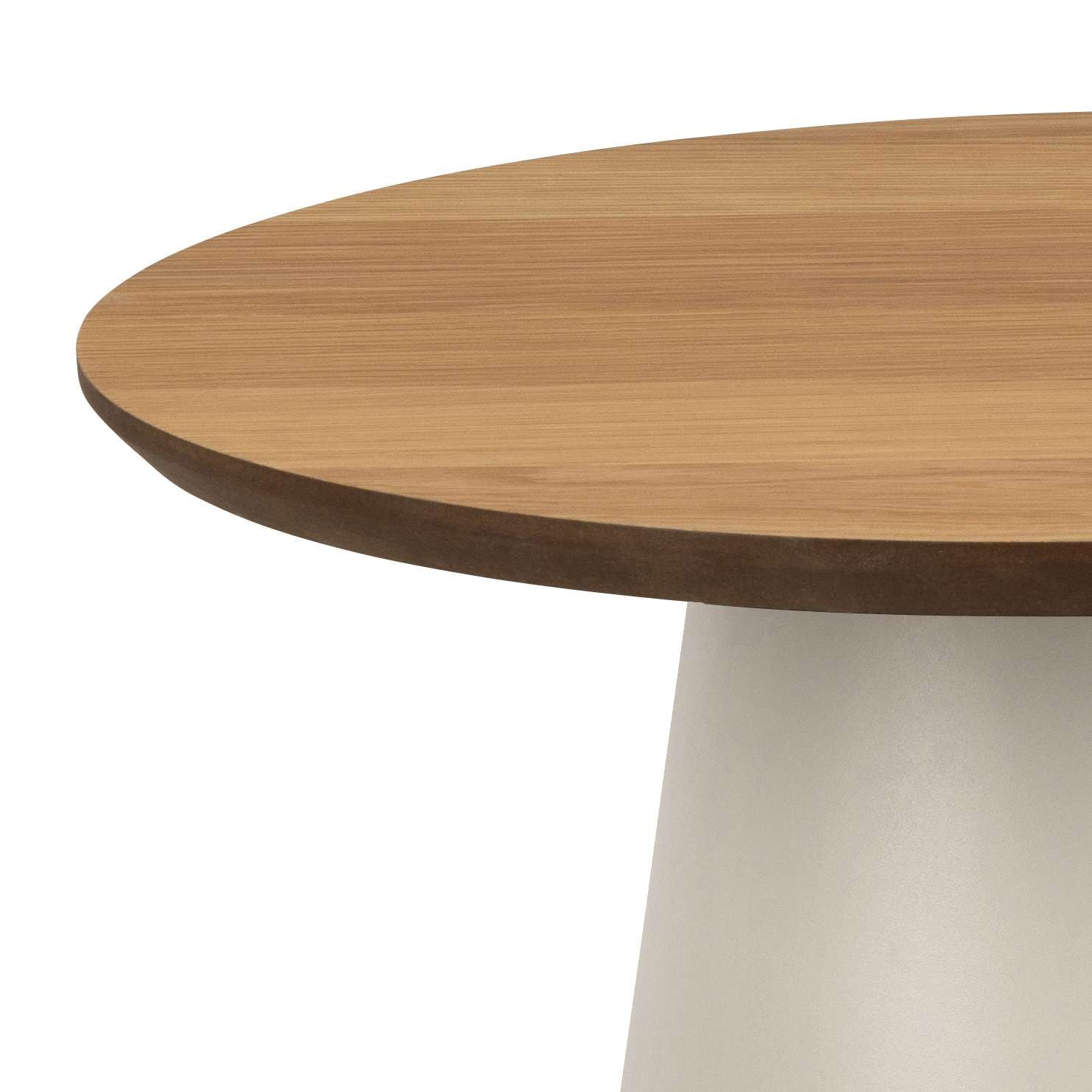 ACTONA GROUP Couchtisch »Soli«, Rund Couchtisch, Tischplatte matt Eiche, Säule Gestell grau, Ø65x43cm