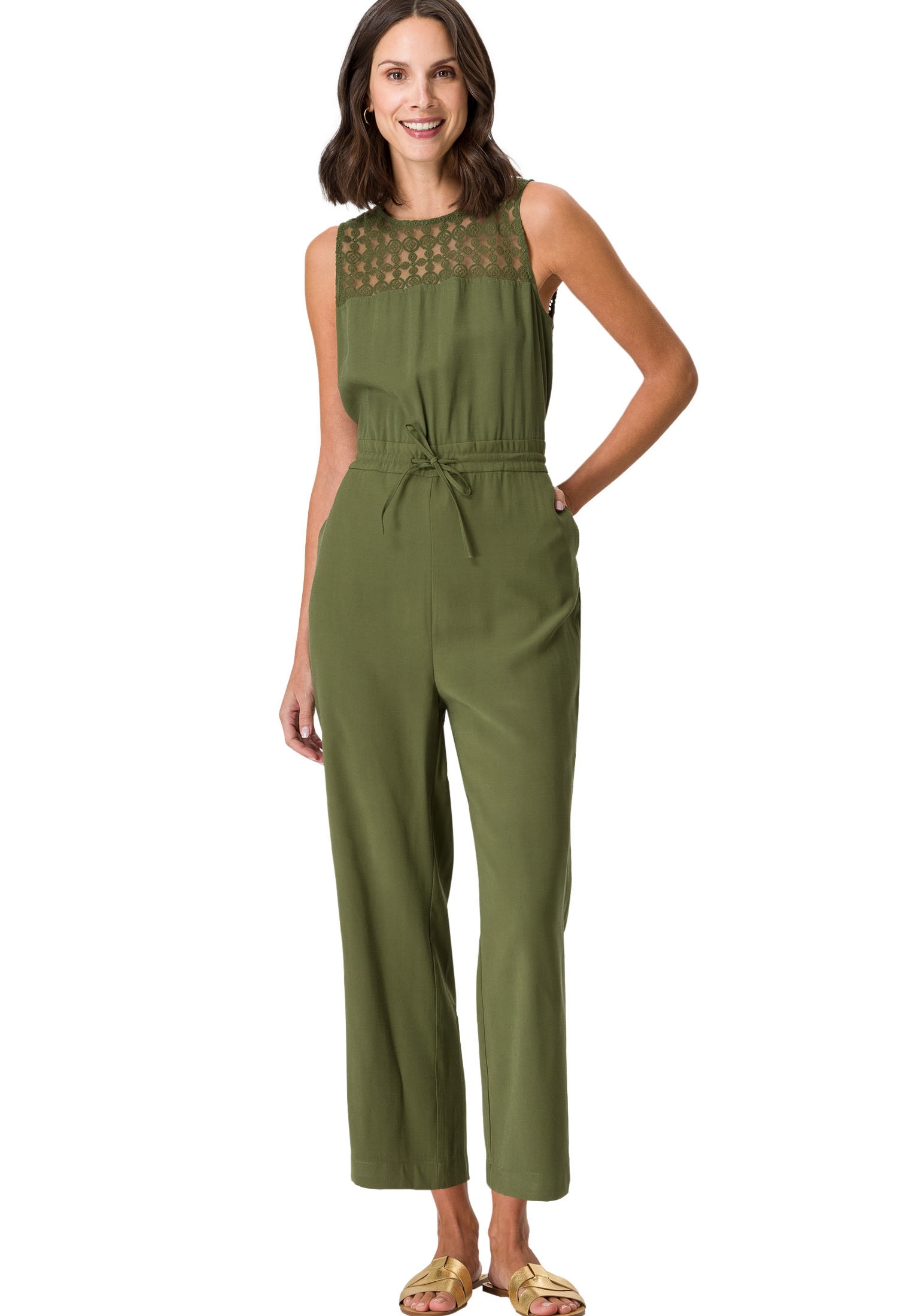 Overall »zero Jumpsuit mit Spitze«, (1 tlg.), Bindedetail