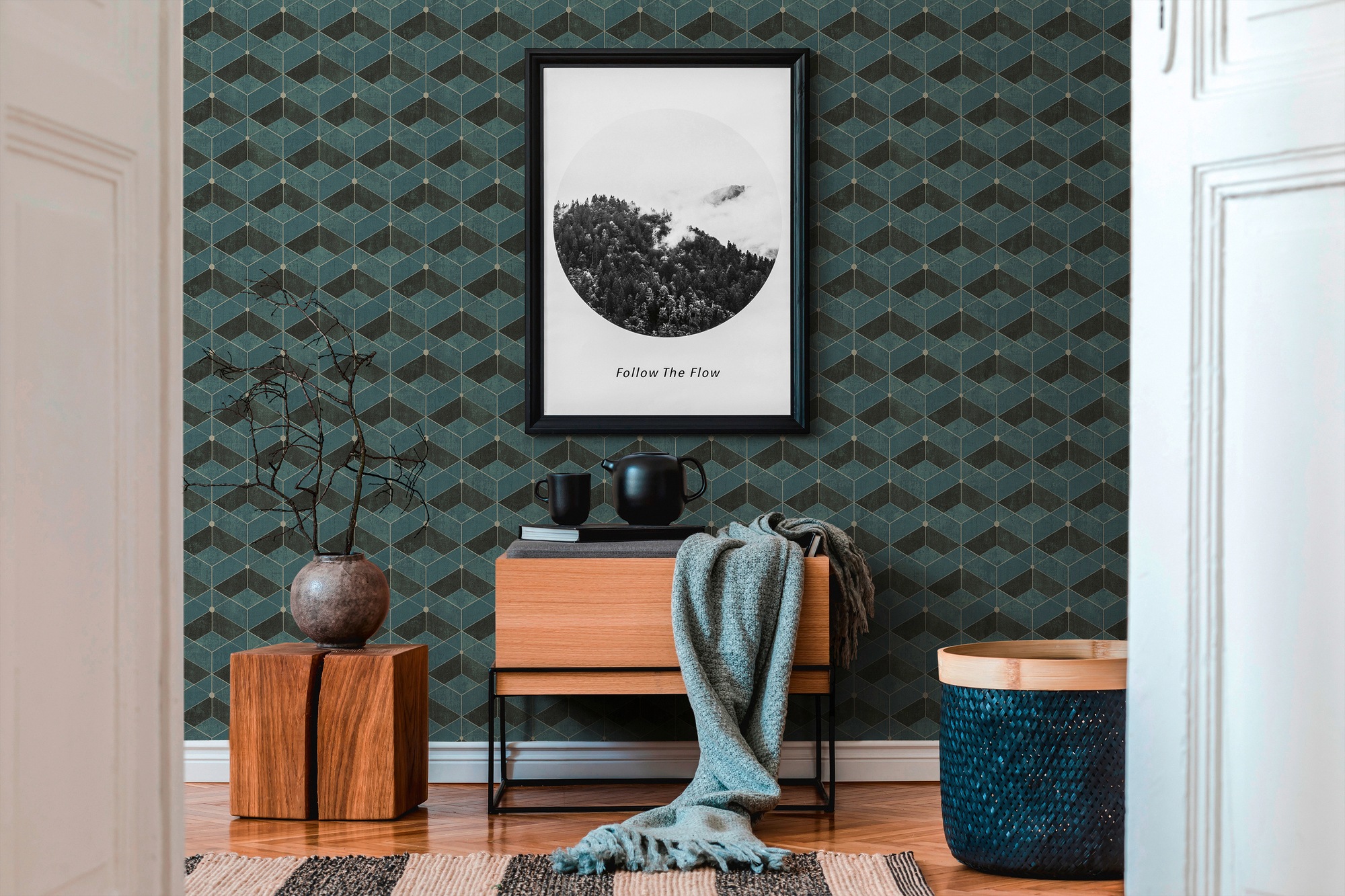 living walls 3D-Tapete »Titanium«, 3D-Optik-geometrisch-grafisch, Geometrisch Tapete 3D Effekt Tapeten Wohnzimmer Schlafzimmer Küche