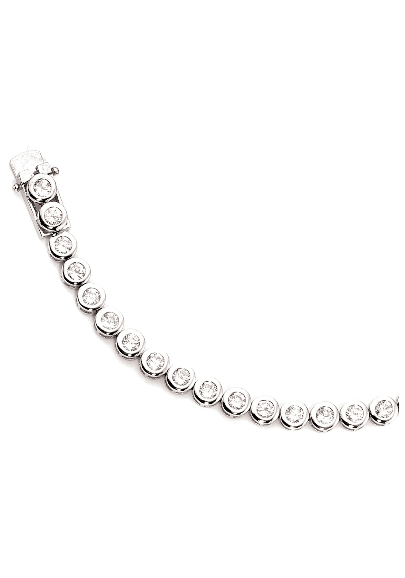 JOBO Silberarmband, 925 Silber mit Zirkonia 19 cm