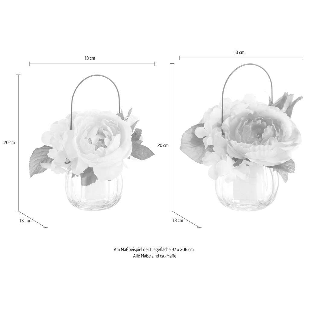 I.GE.A. Kunstpflanze »Rosen im Glas«