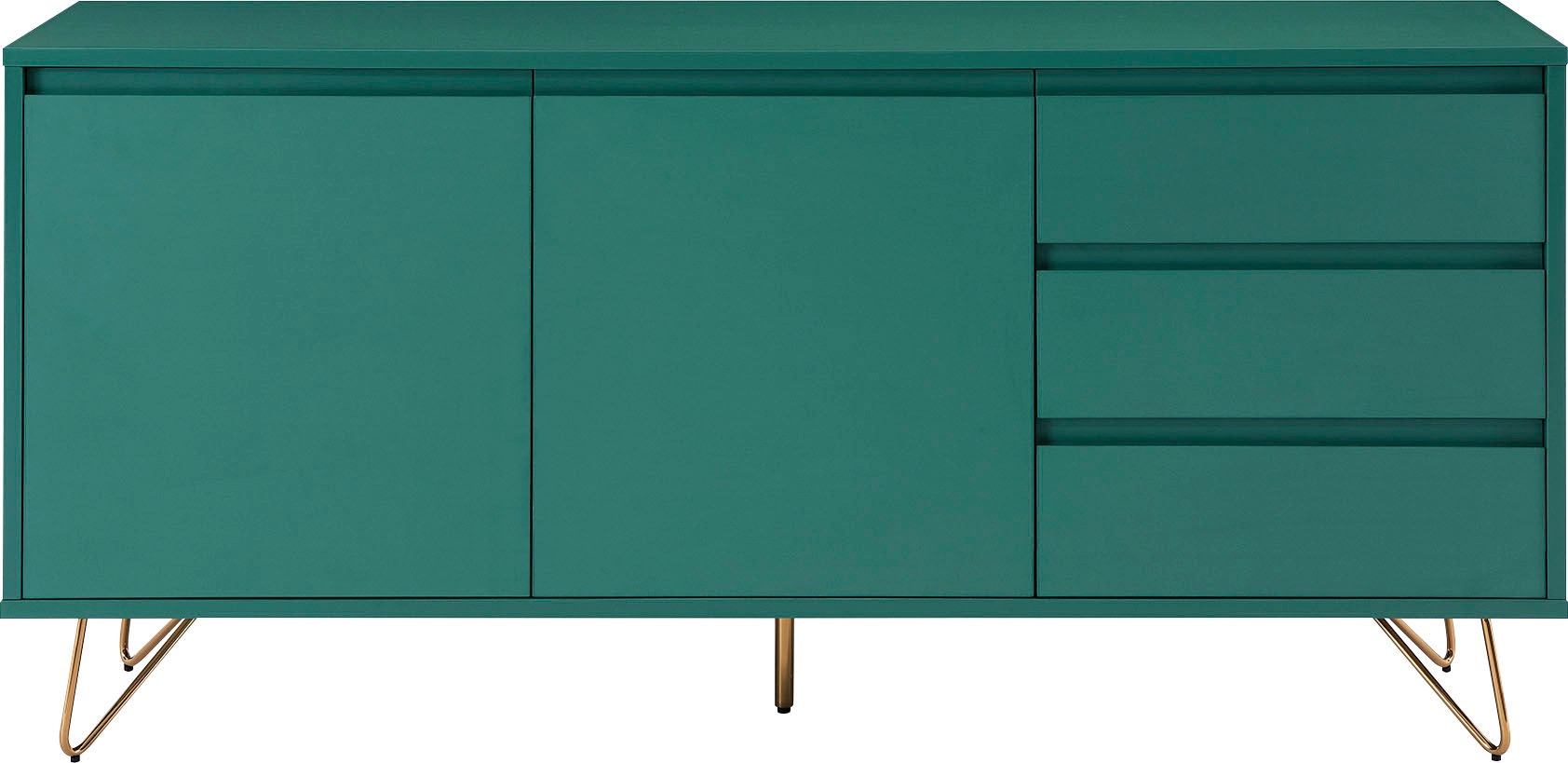 SalesFever Sideboard, Kommode mit Haarnadelbeine aus Metall mit Messinglegi günstig online kaufen