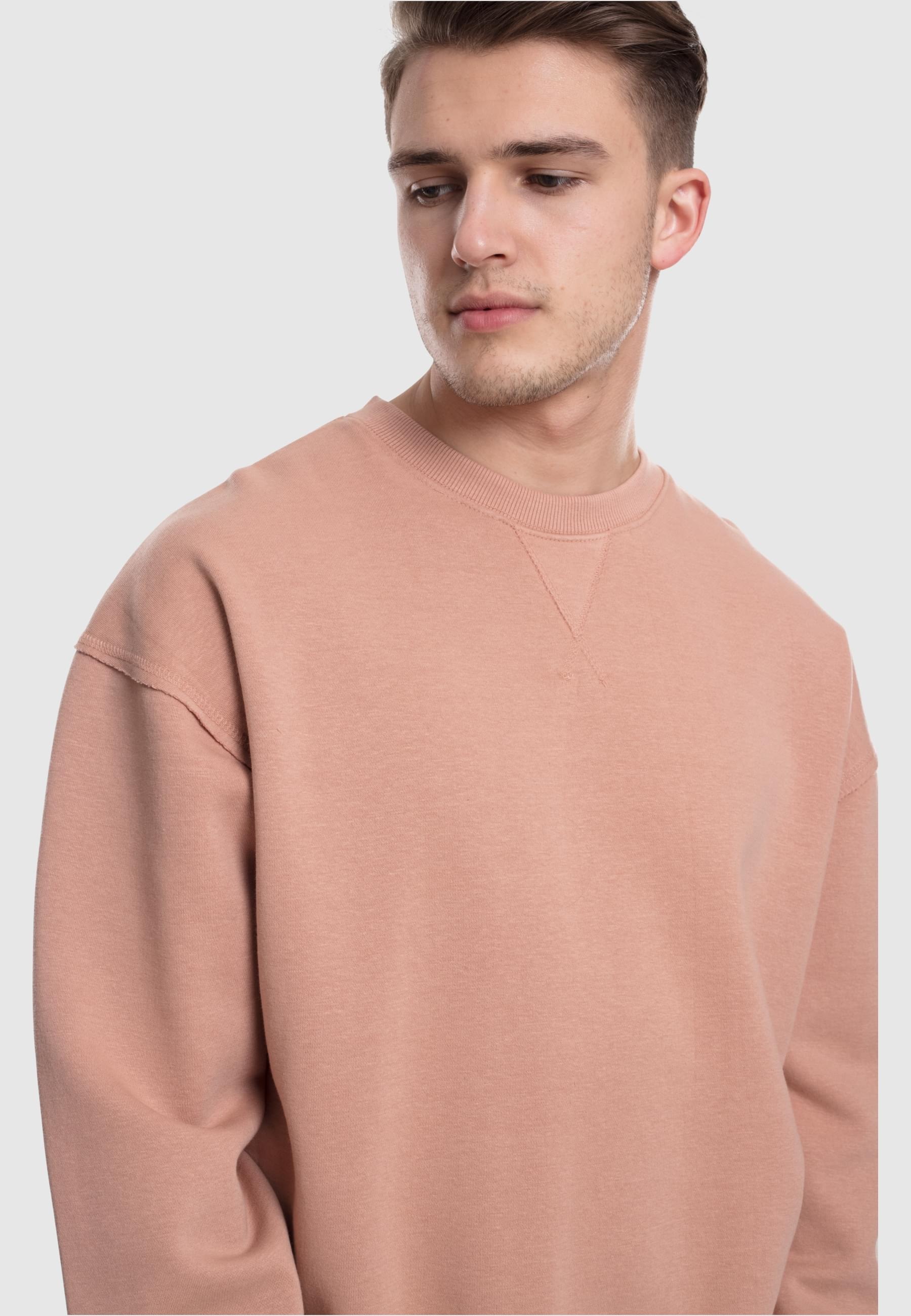 URBAN CLASSICS Rundhalspullover »Urban Classics Herren Oversized Open Edge Crew«, (1 tlg.)