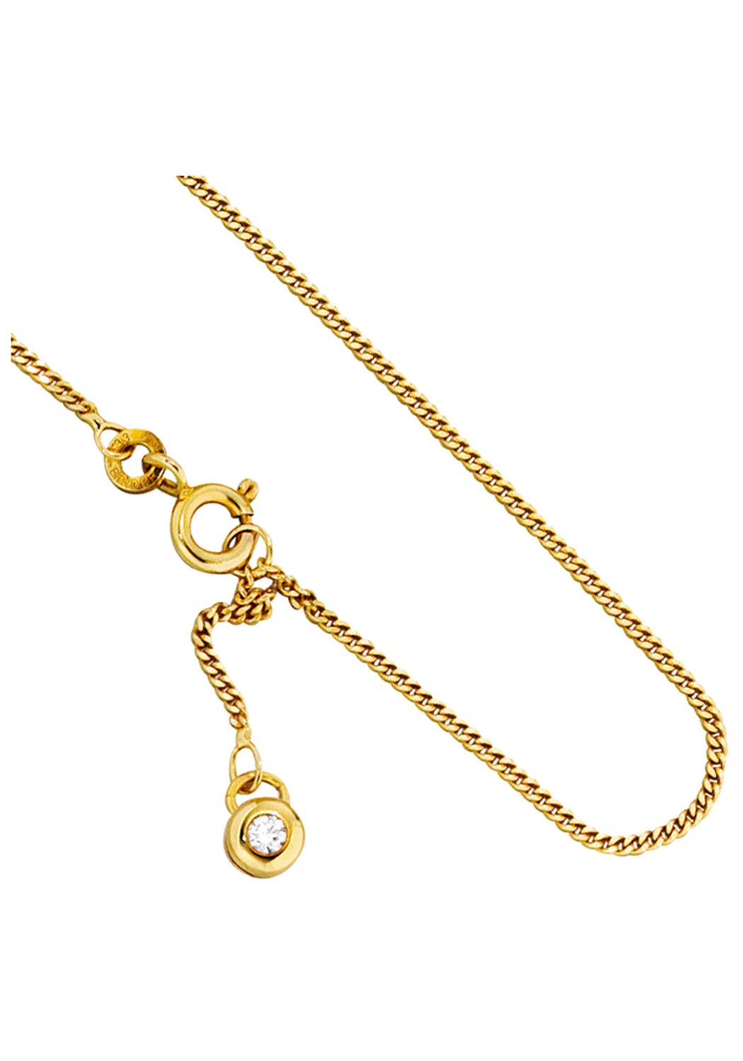 JOBO Fußkette, 333 Gold mit 2 Zirkonia 25 cm