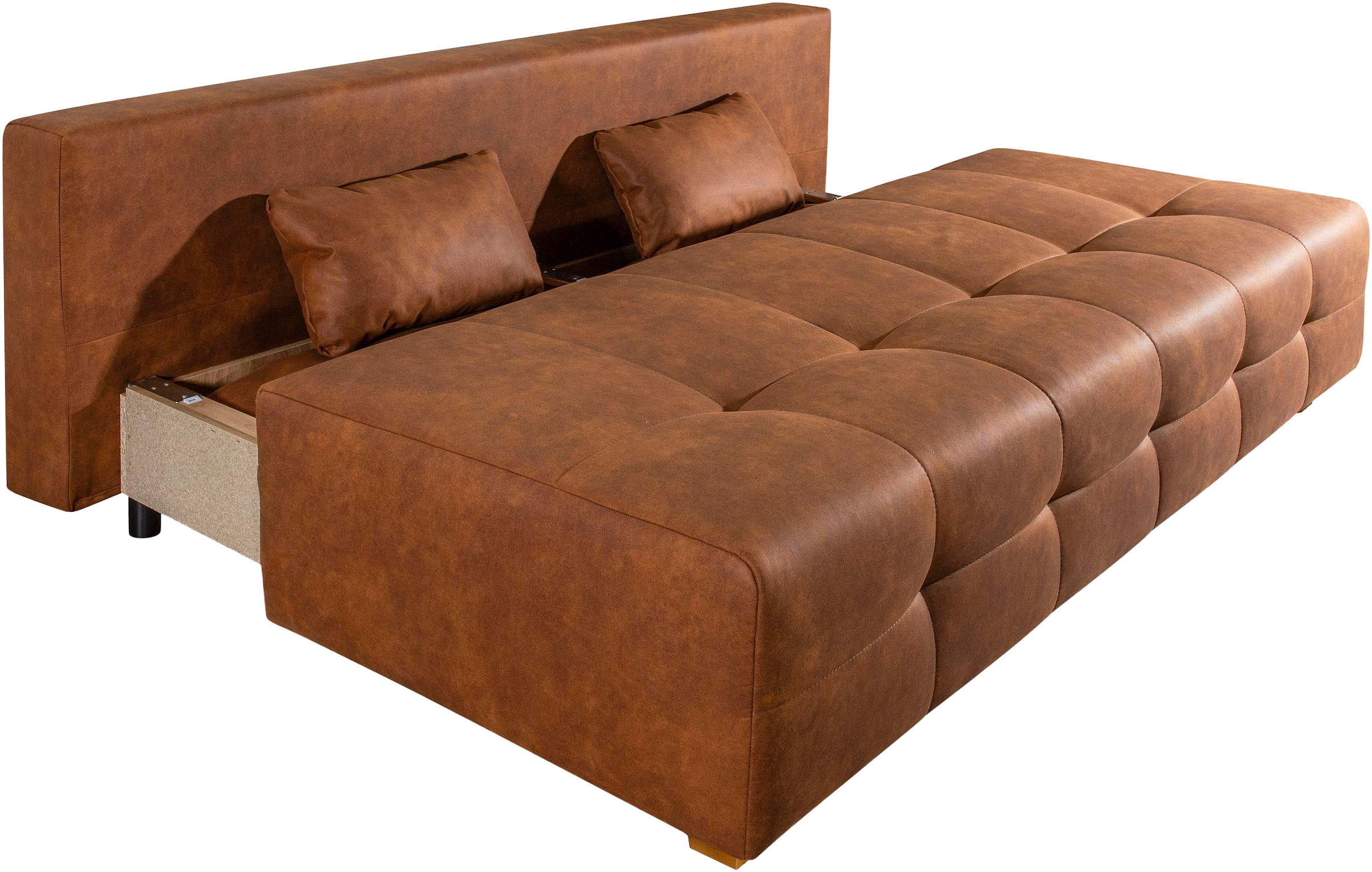 COLLECTION AB Schlafsofa »Bella«, Schlafsofa,Bettkasten,Bonellfederkern,Rückenkissen,Armlehnenkissen