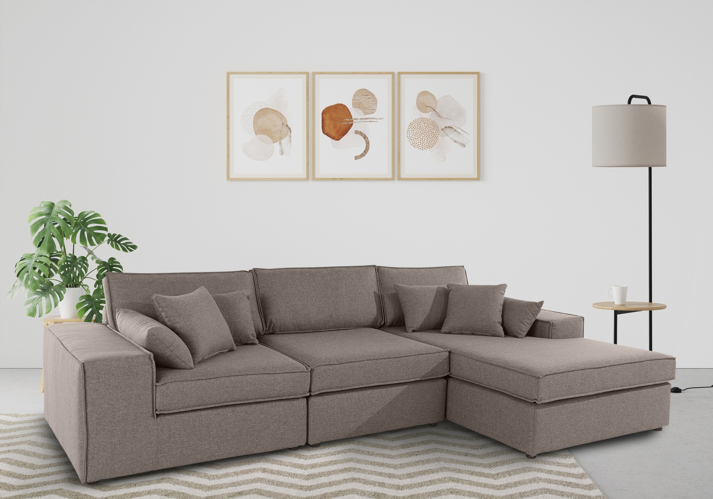 OTTO home Ecksofa "Florid L-Form" 3 Teile, bestehend aus Modulen, viele Bez günstig online kaufen